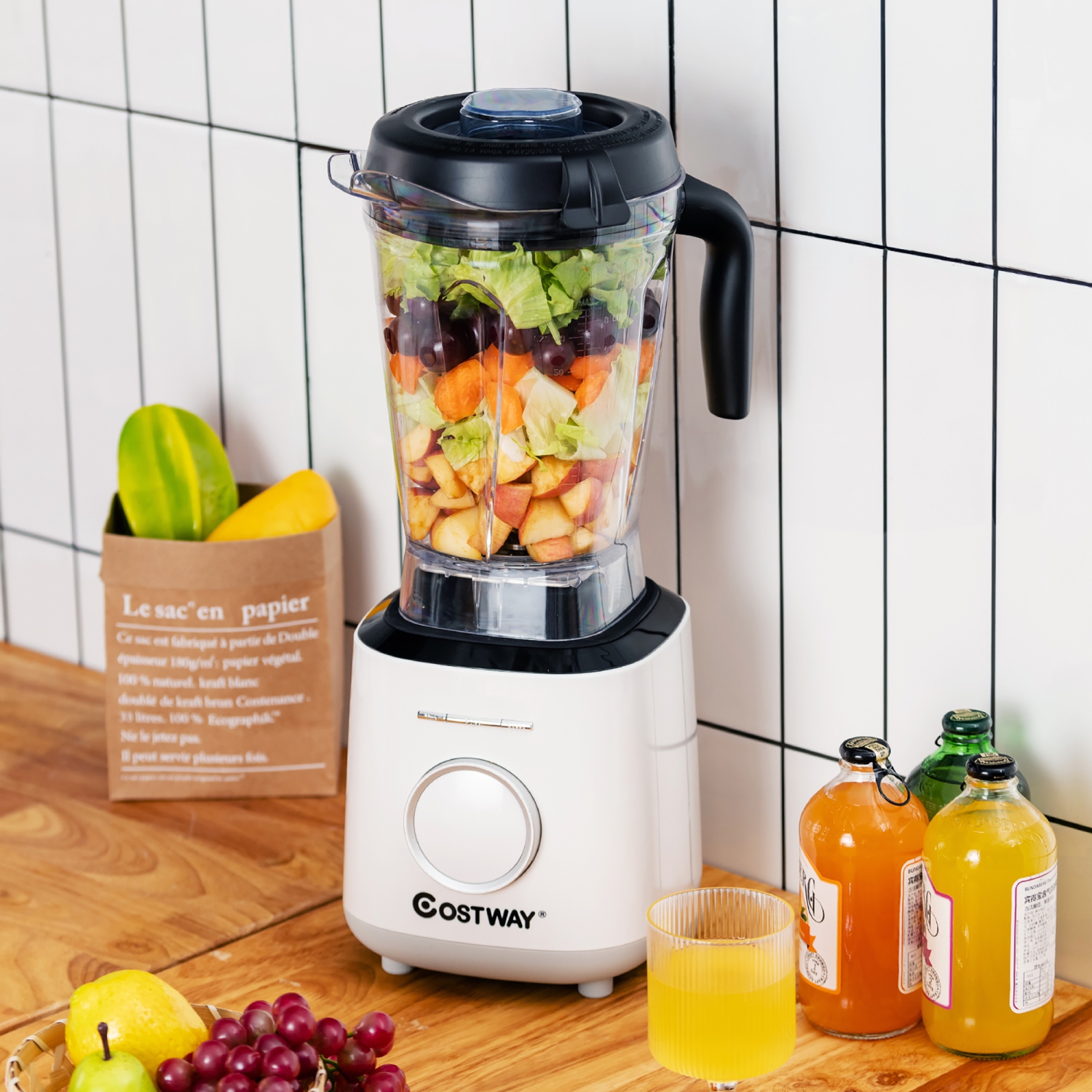 Costway 1500W Countertop Smoothies Blender 10 Speed w/ 6 Pre-Setting Programs
