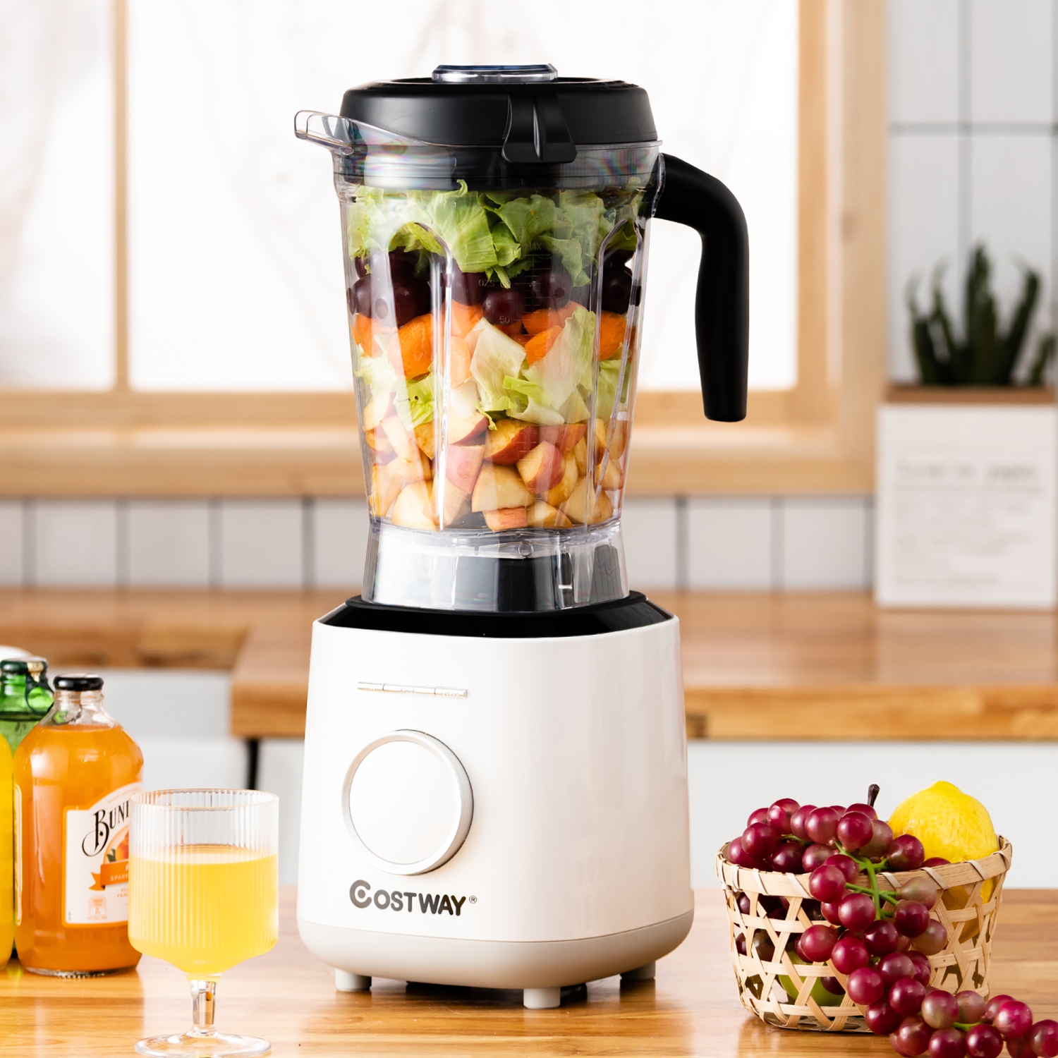 Costway 1500W Countertop Smoothies Blender 10 Speed w/ 6 Pre-Setting Programs