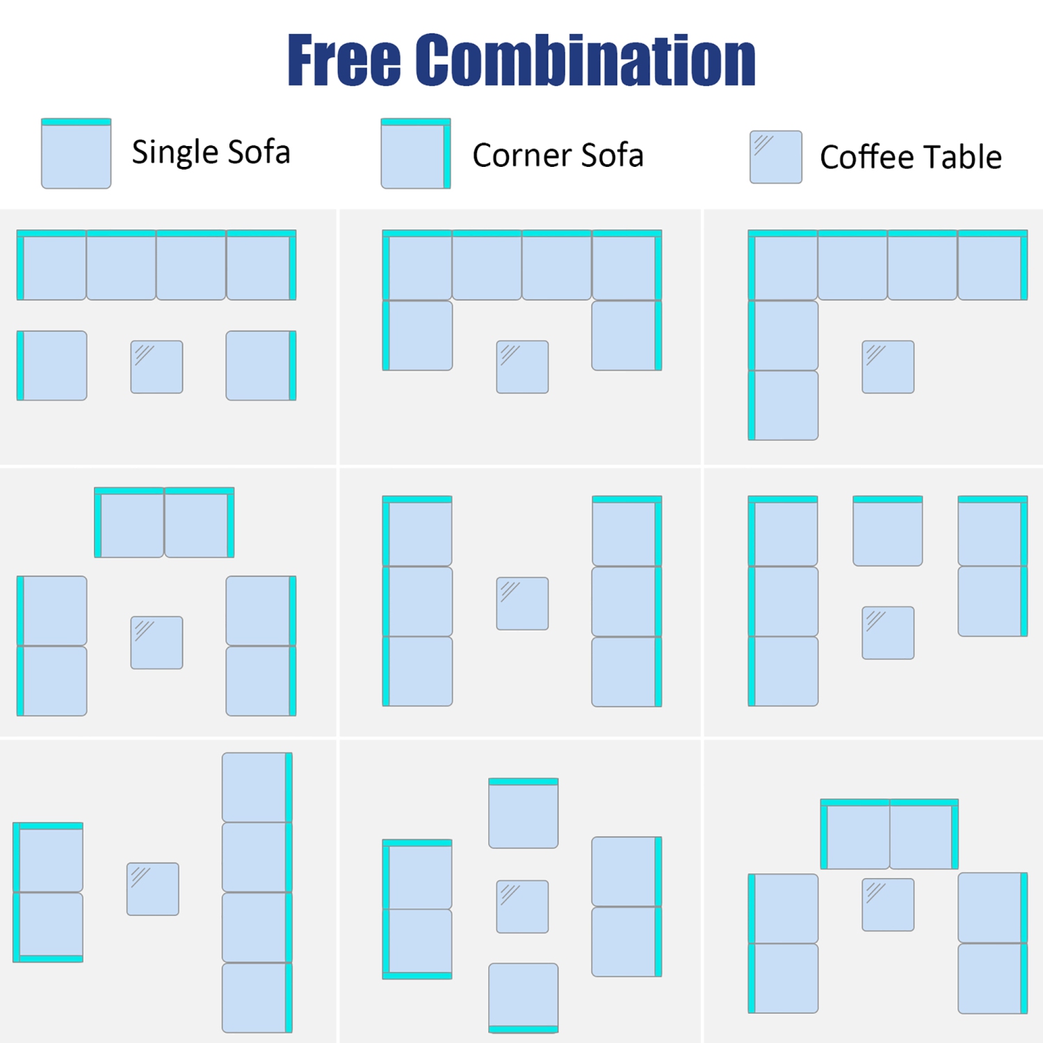 Salon de jardin en résine tressée 7 pièces Costway