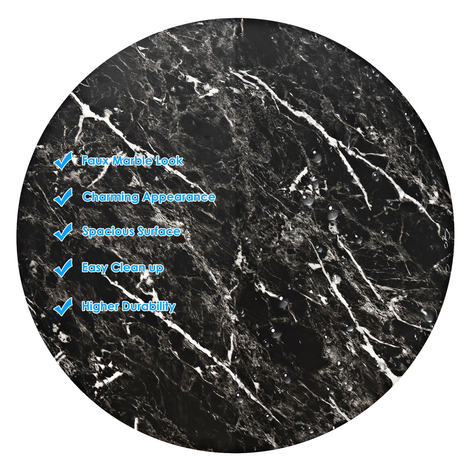 Costway 6PCS Round Bistro Bar Table Height Adjustable 360-degree Swivel