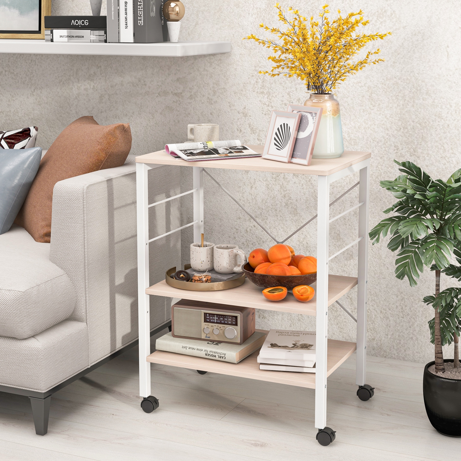 Desserte à roulettes pour micro-ondes Costway