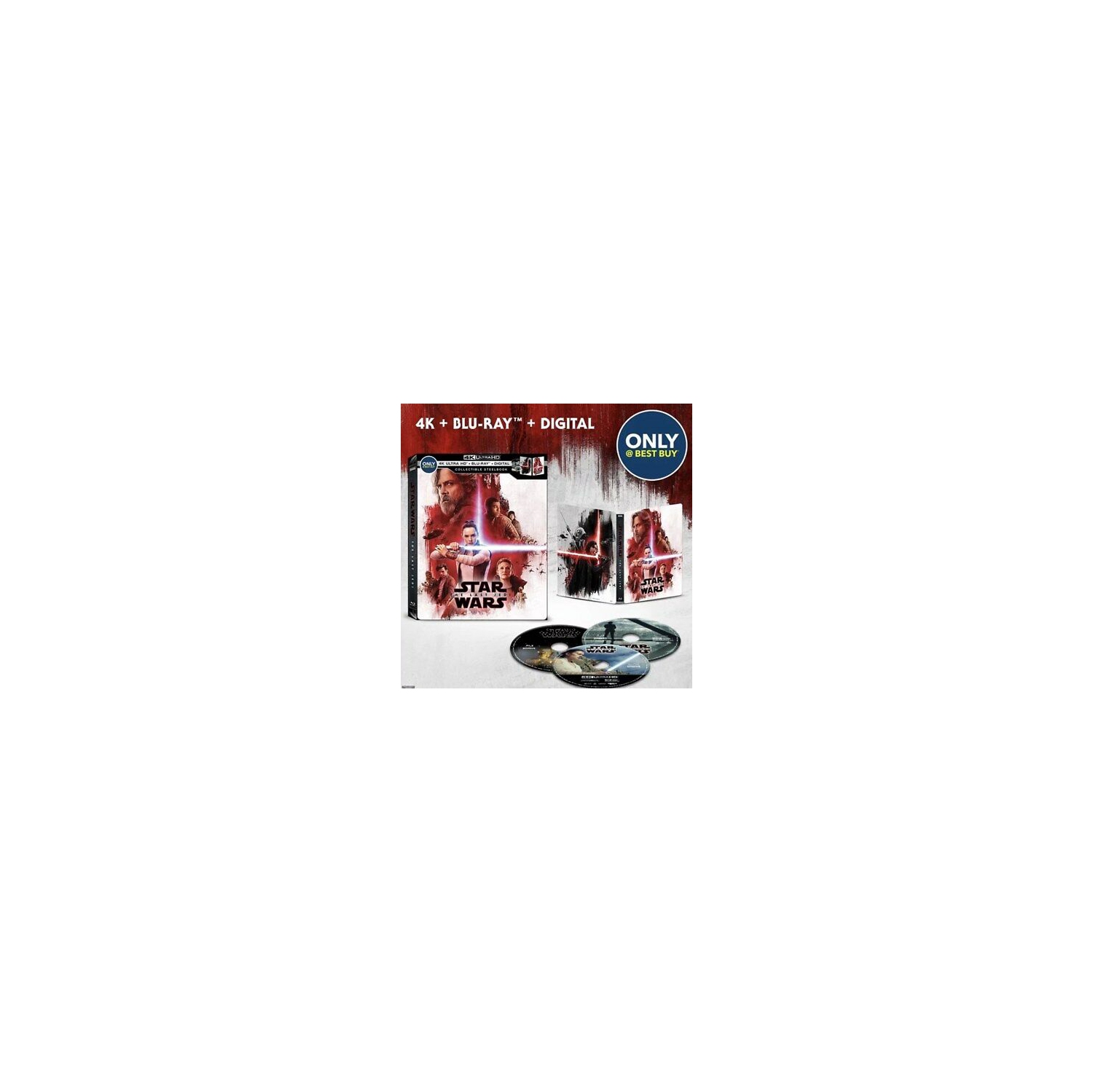 Star Wars: Episode VIII - The Last Jedi Steelbook [4K Ultra HD Blu-ray/Blu-ray][Only@ Best Buy]
