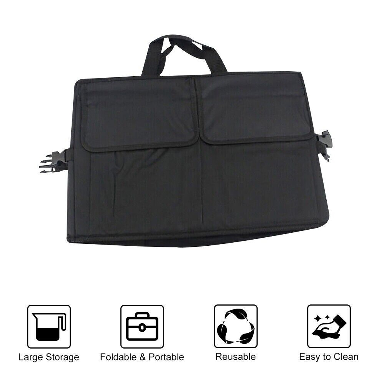 ISTAR Car Trunk Organizer, Car Storage Organizer, Collapsible Multi-Compartment Car Organizer, SUV Trunk Organizer, Non-Slip Bottom, Adjustable