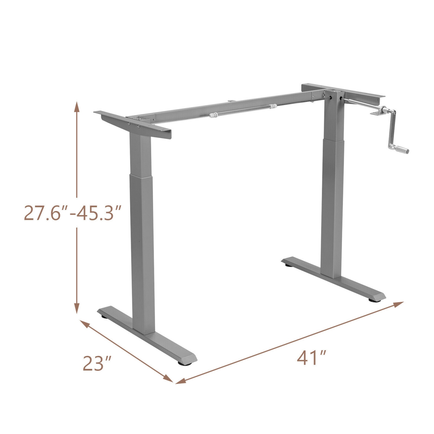 Gymax Hand Crank Sit to Stand Desk Frame Height Adjustable Standing Base