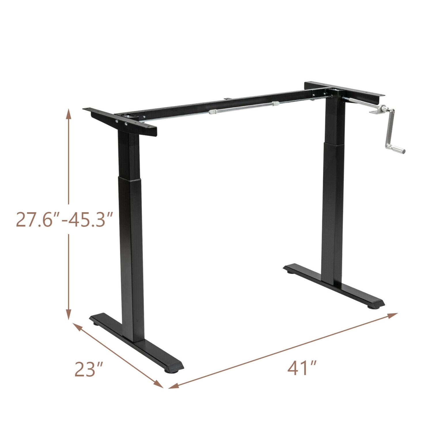 Gymax Hand Crank Sit to Stand Desk Frame Height Adjustable Standing Base