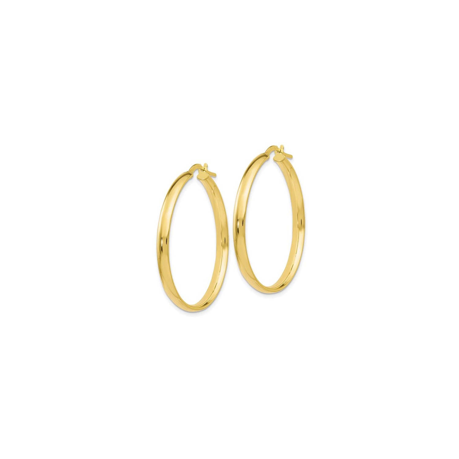 10K Yellow Gold Hoop Earrings 1 1/4 Inches