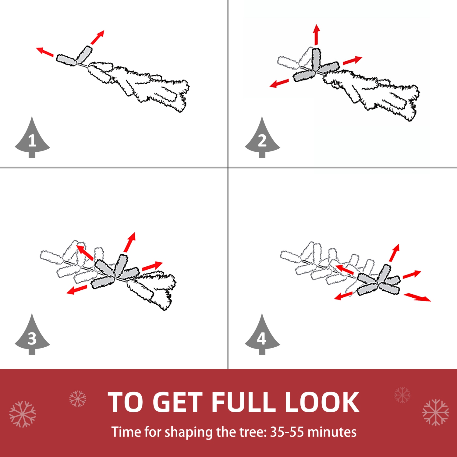 HOMCOM 7ft Artificial Christmas Tree Holiday Home Decoration with Metal Stand, Automatic Open, White and Pink