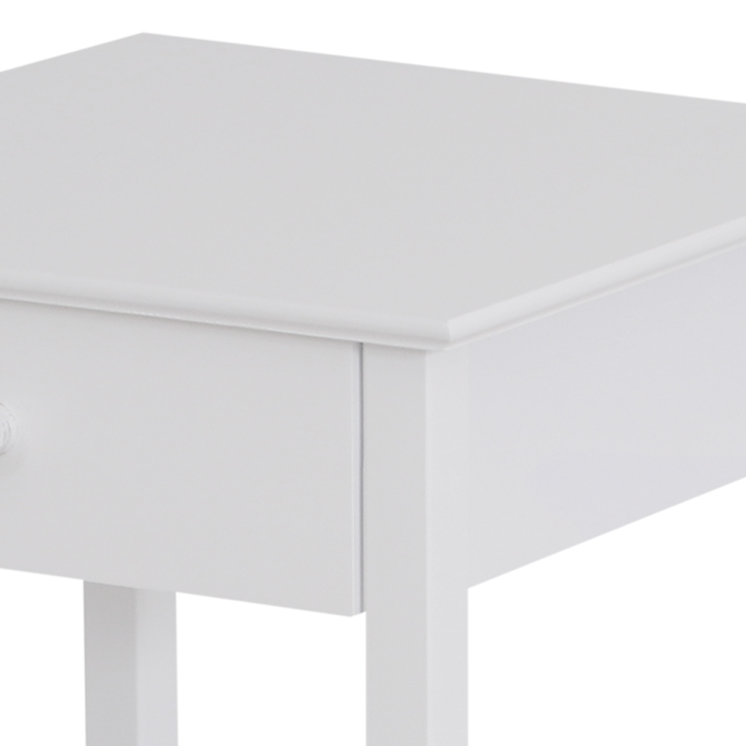 HOMCOM Modern Nightstand, Side Table with Drawer and Storage Shelf, End Table for Living Room, 15.4" x 15.4" x 24", White