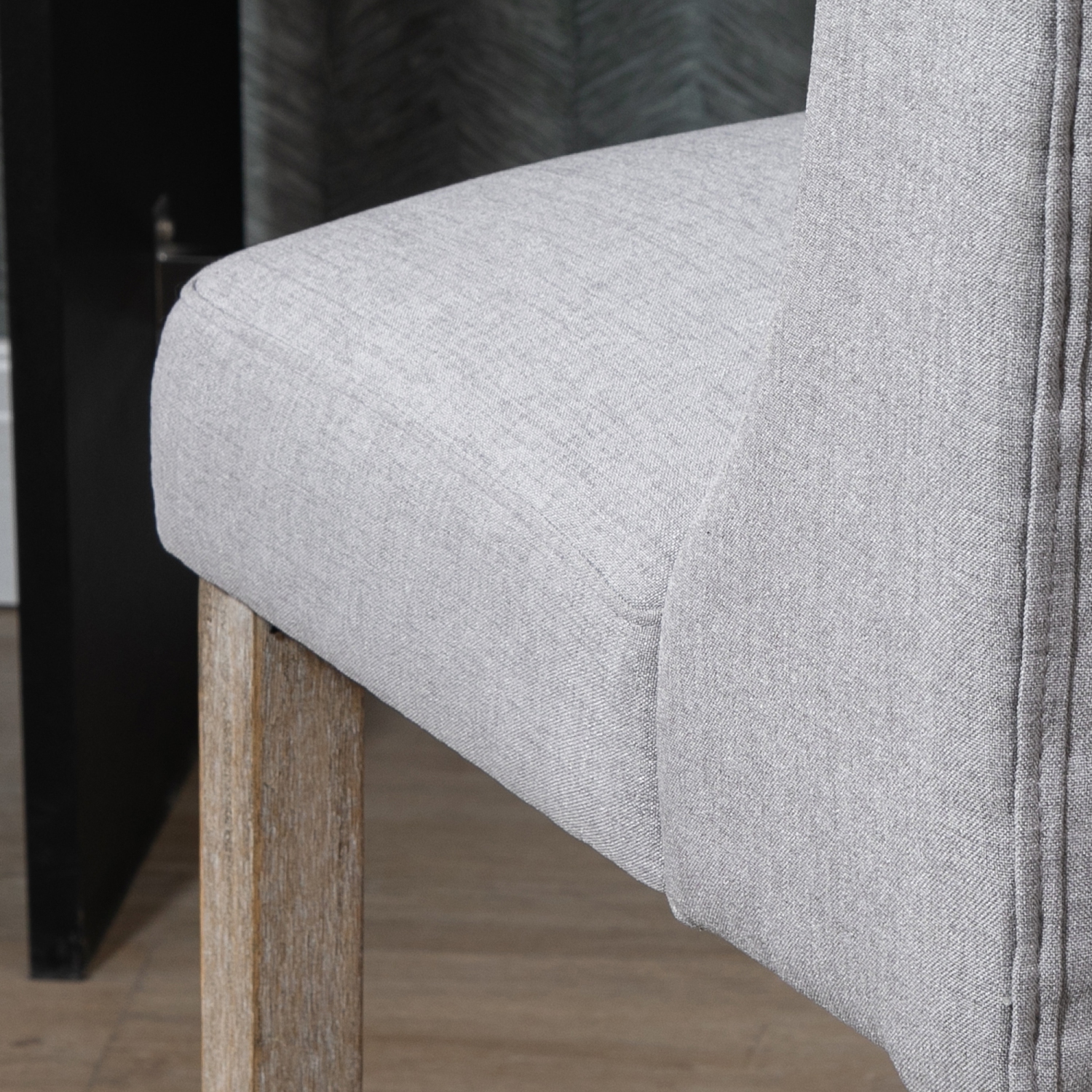 HOMCOM Counter Height Bar Stools Set of 2, Upholstered Bar Chairs with Square Tufted Backrest and Footrest, Modern Barstools for Kitchen, Dining