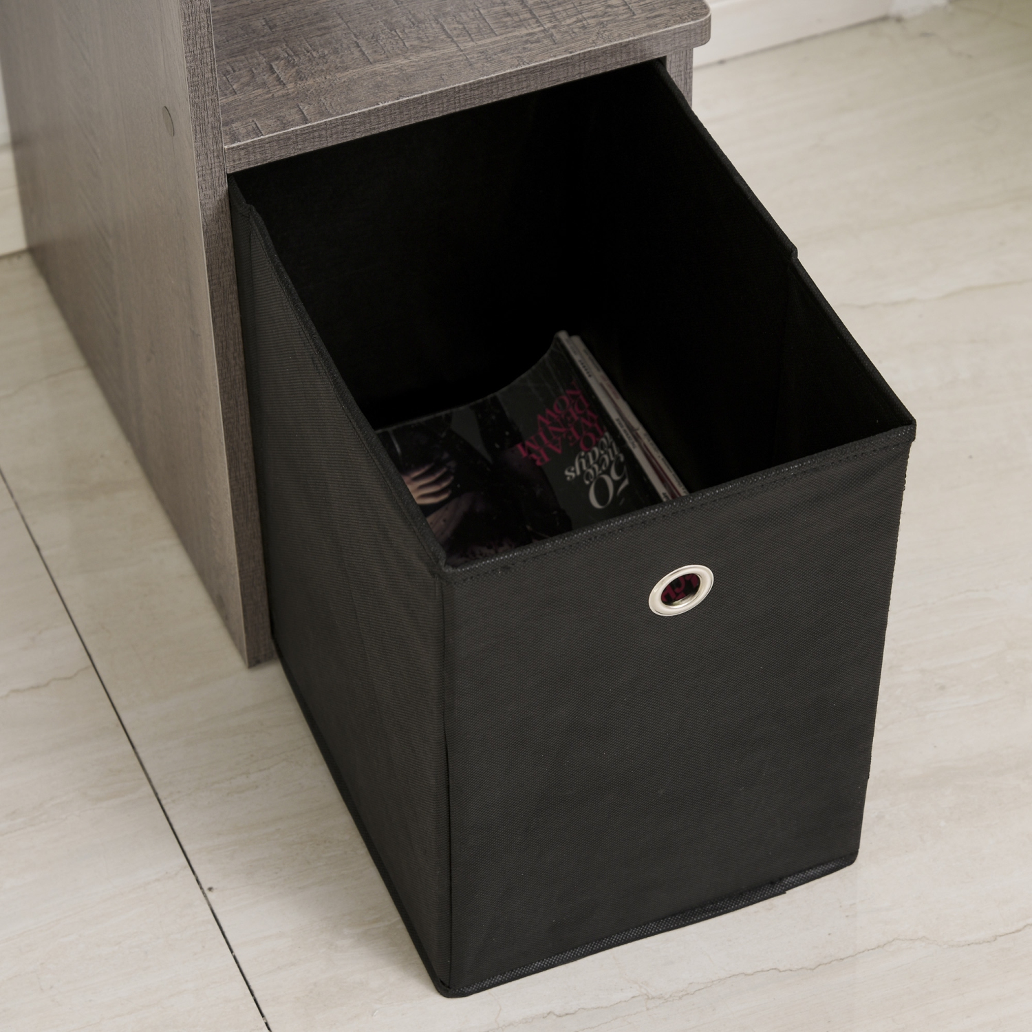 HOMCOM – Bureau d'ordinateur avec plateau coulissant pour clavier, bureau de 39&nbsp;po avec tiroir en tissu et tablettes de rangement, poste