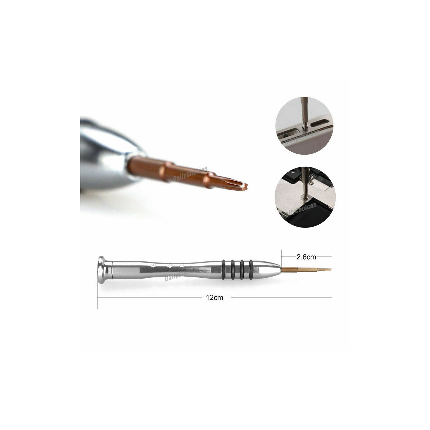 ISTAR 1.2mm/P5/TS4/PL4 Precision Pentalobe Screwdriver High Alloy Steel Head, Magnetic Tip, Rotating Cap, 5 point Star Screwdriver Repair Tool for