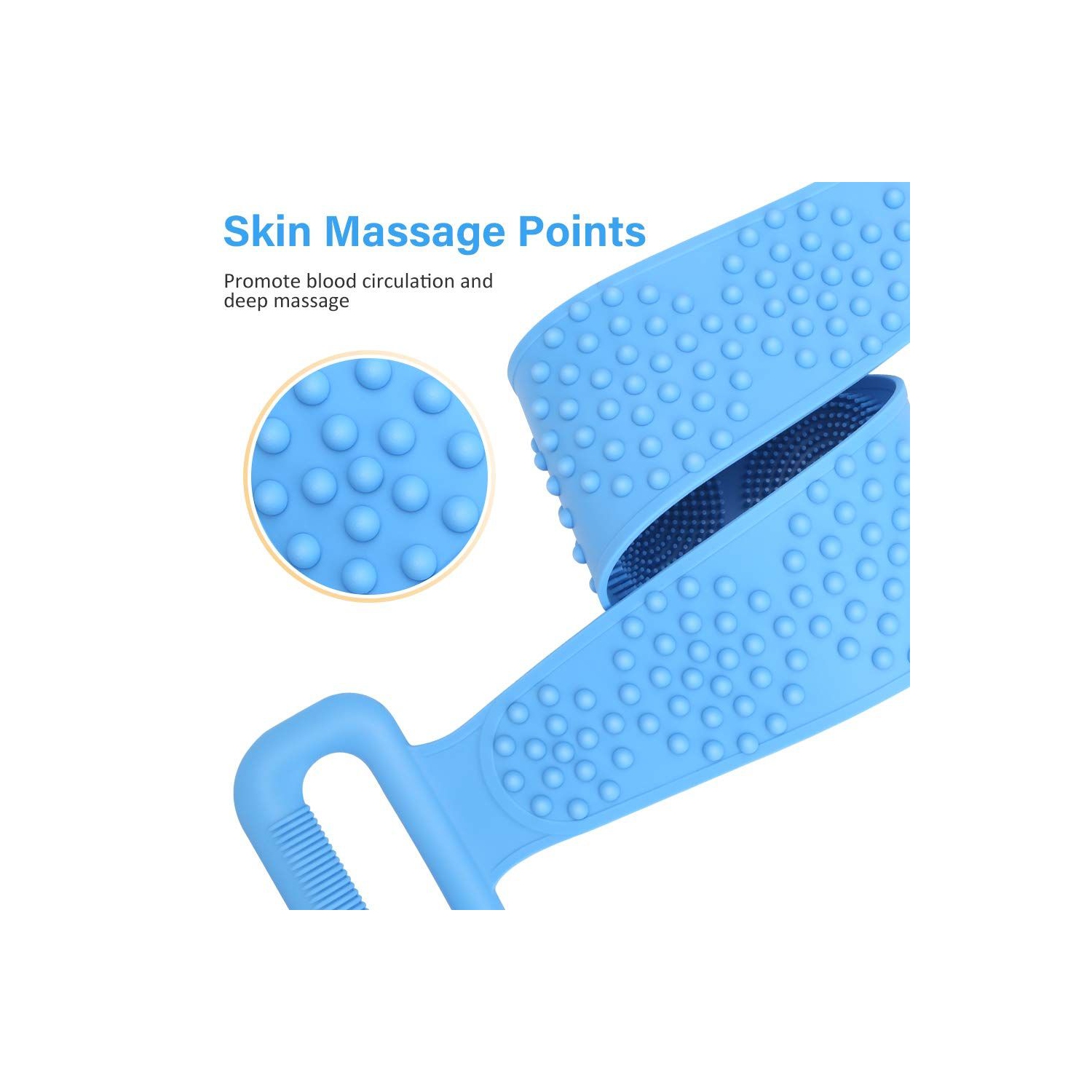 ISTAR Silicone Bath Body Brush, Exfoliating Long Double Side Silicone Body Back Scrubber, Lathers Well, Eco Friendly