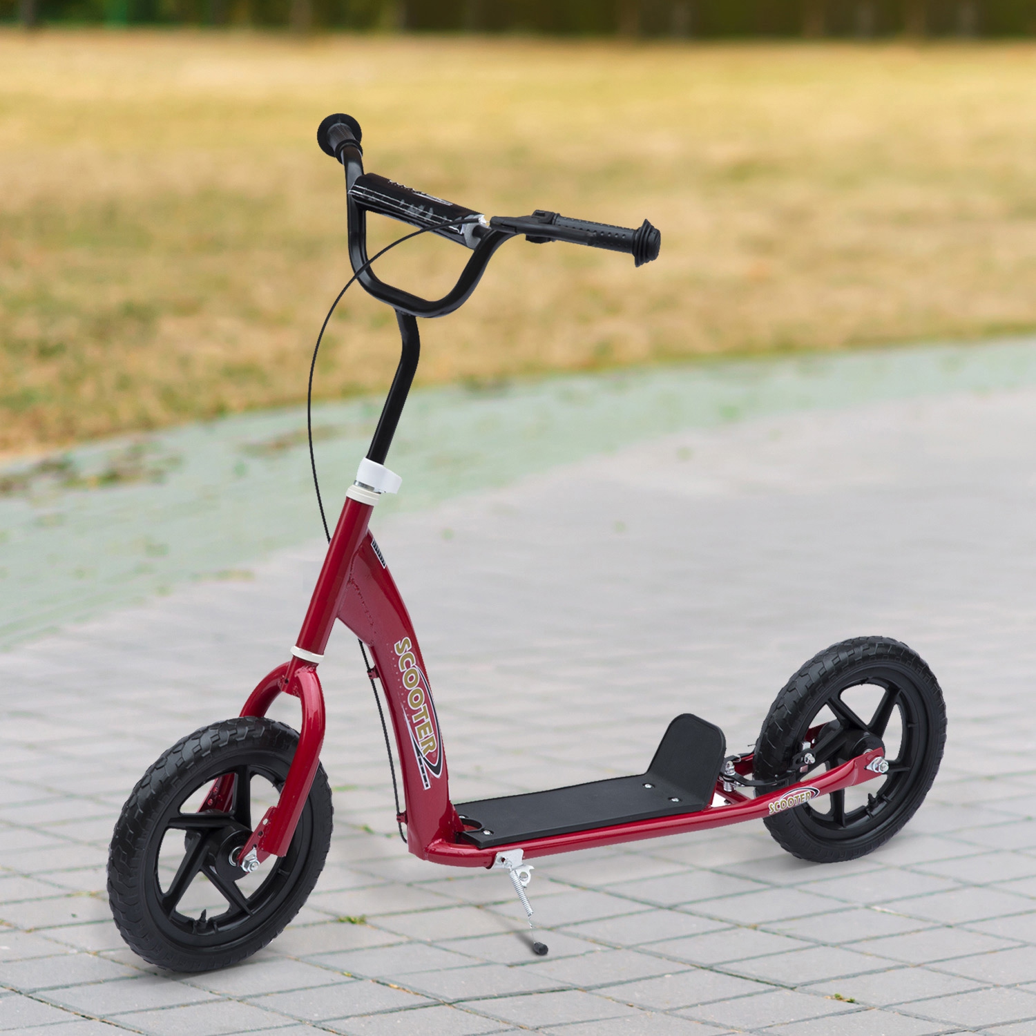 HOMCOM Kids Scooter Street Bike Bicycle for Teens Ride on Toy w/ 12" EVA Tyres for 5-12 Year Old Red