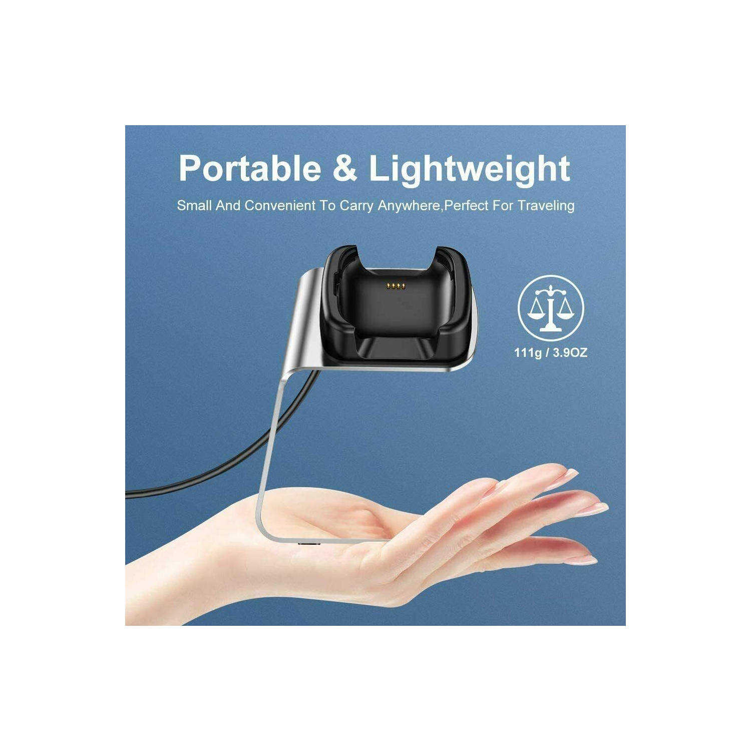 ISTAR Charger Dock Compatible with Fitbit Versa 2 Charger Stand Charging Cable Dock Station Base Cradle with 4.5ft USB Cord Replacement Accessories