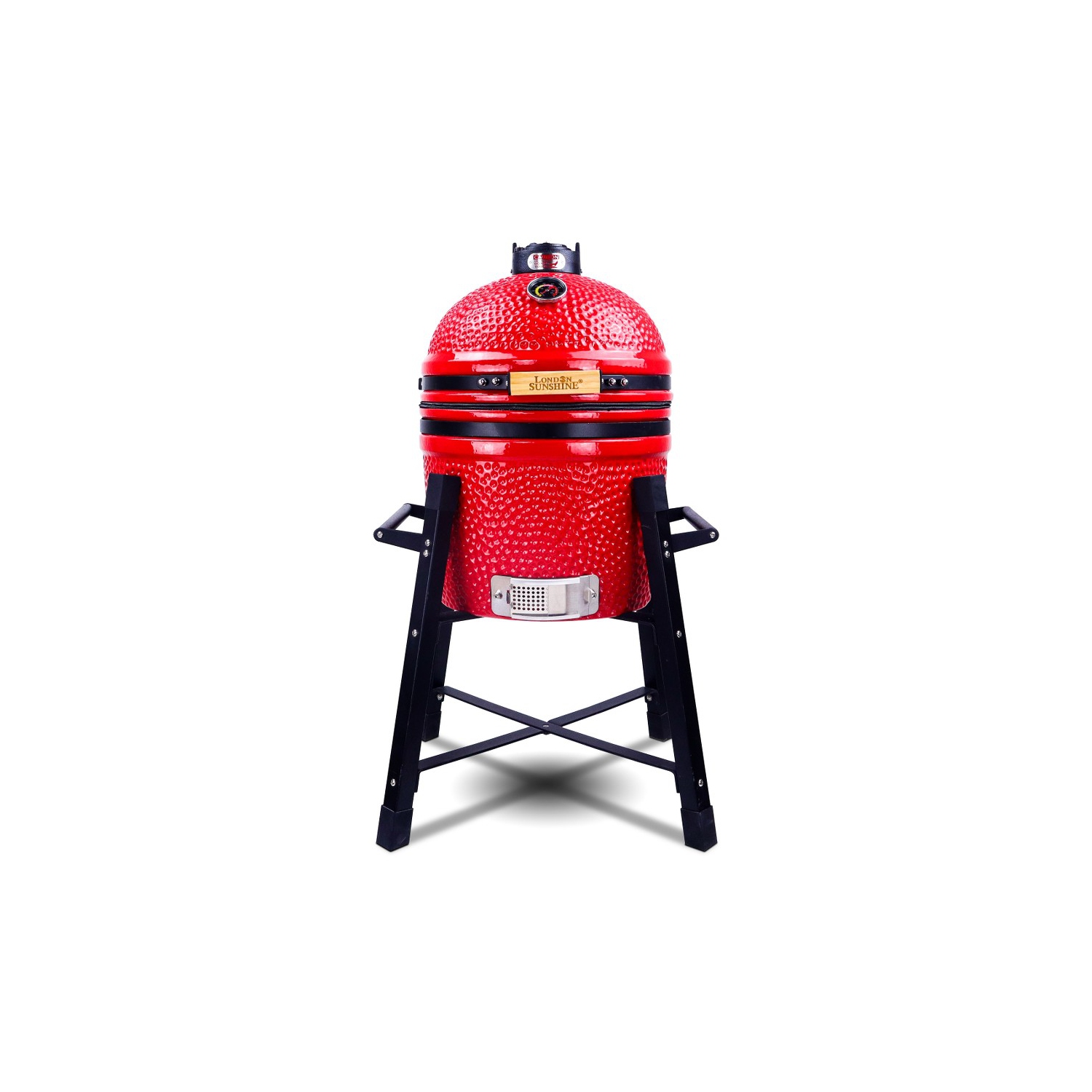 London Sunshine 15" Ceramic Kamado Charcoal BBQ Smoker Griller -Red