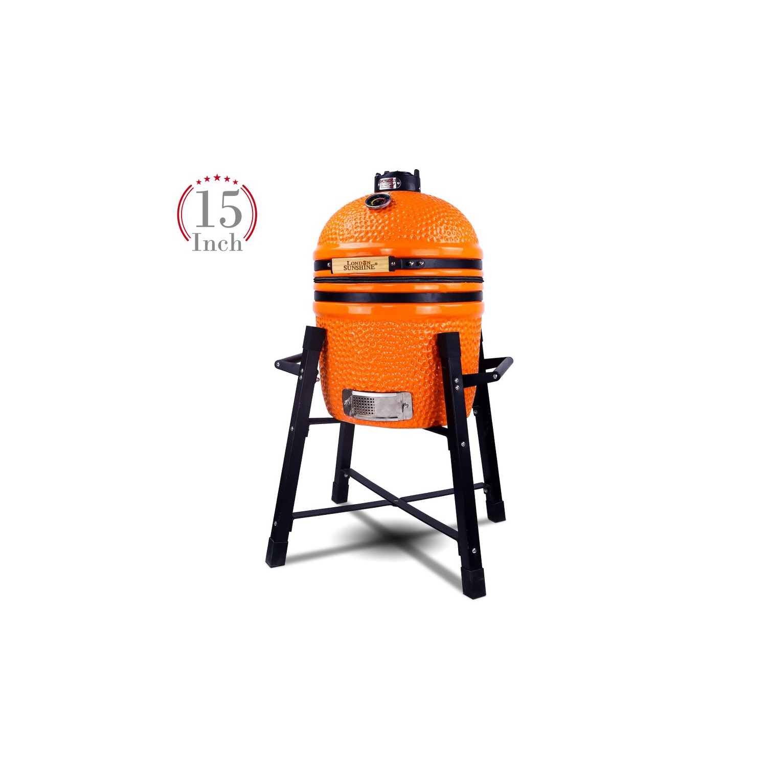 Fumoir au charbon à griller 15 po Ceramic Kamado de London Sunshine - OR