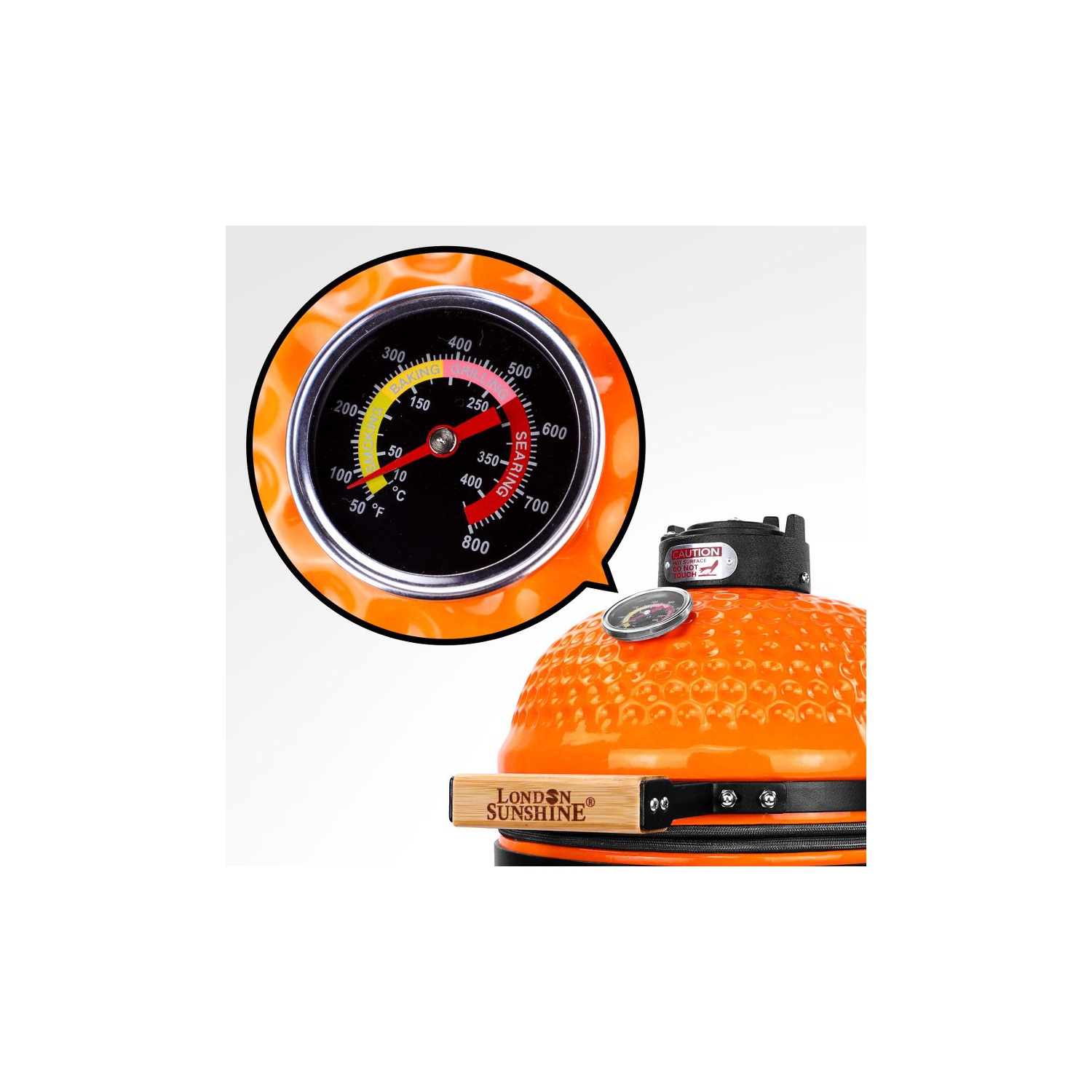 Fumoir au charbon à griller 15 po Ceramic Kamado de London Sunshine - OR