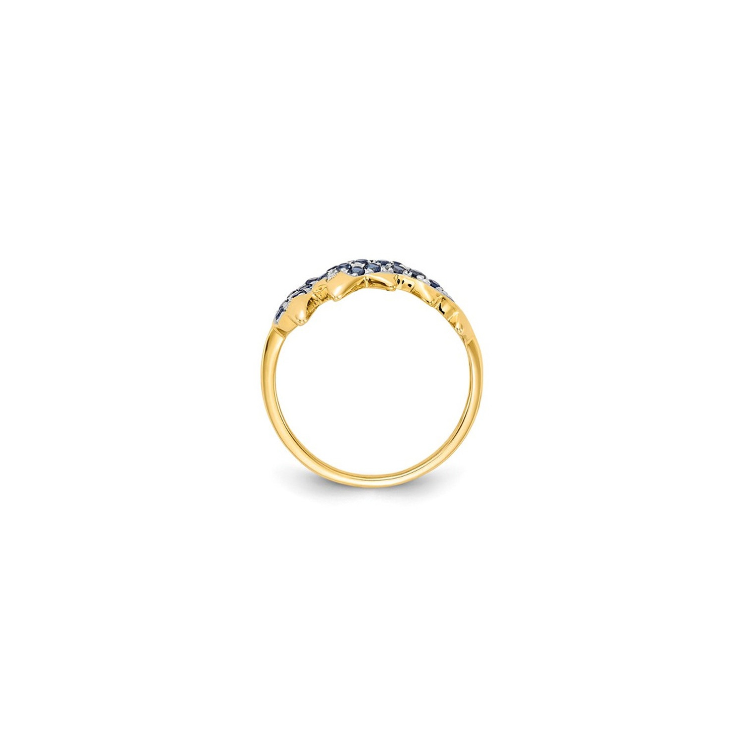 1/3 Carat Blue Sapphire Dolphin Ring in 14K Yellow Gold