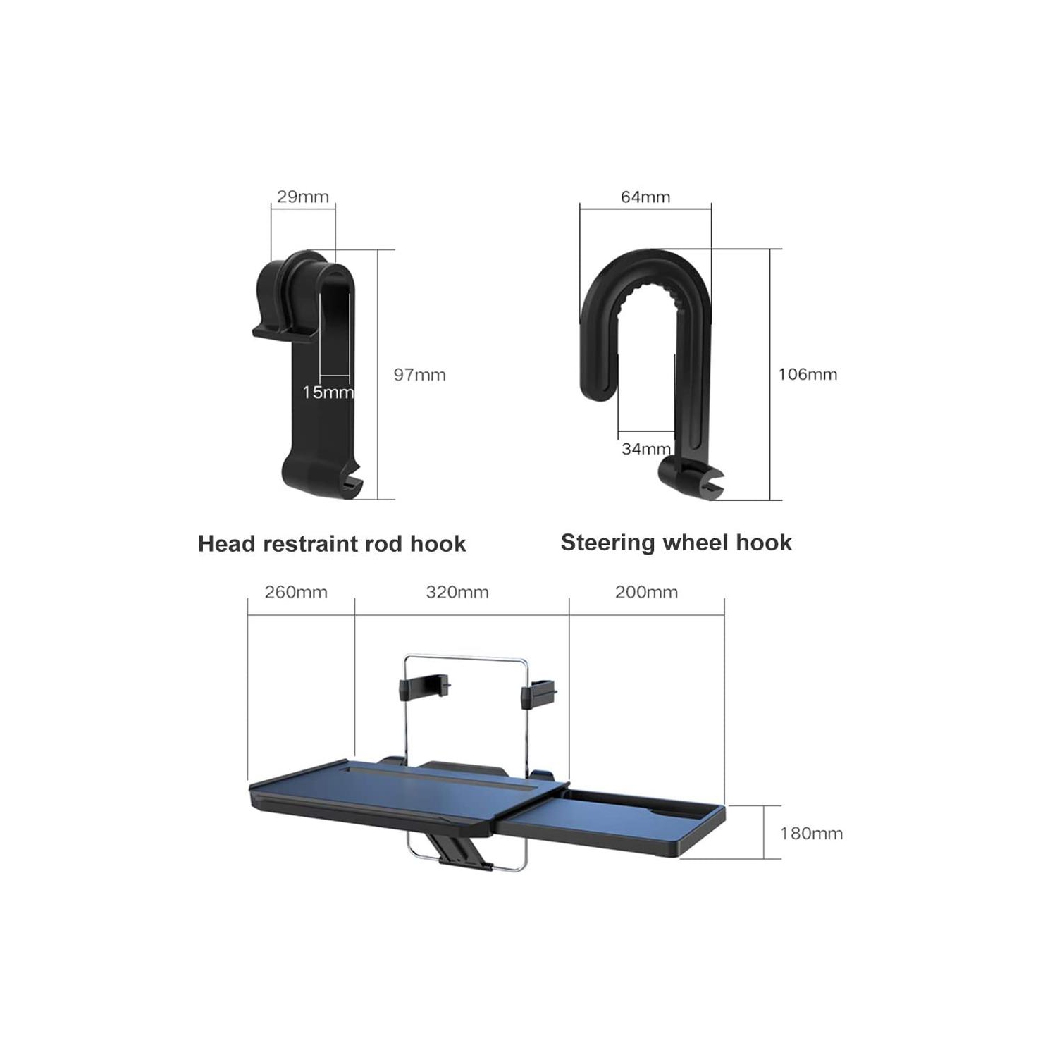 Plateau polyvalent de luxe pour l’auto avec tiroir VGI