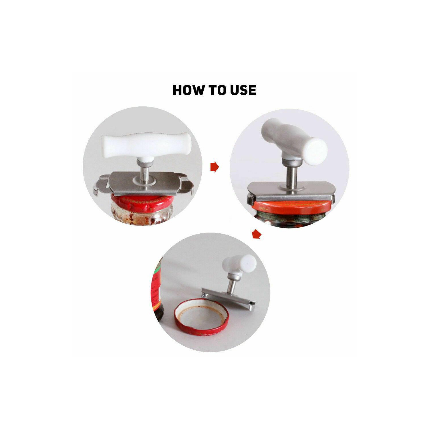 Can Opener Adjustable Jar Lid Bottle Remover Stainless Steel Twist Off Grip Tool