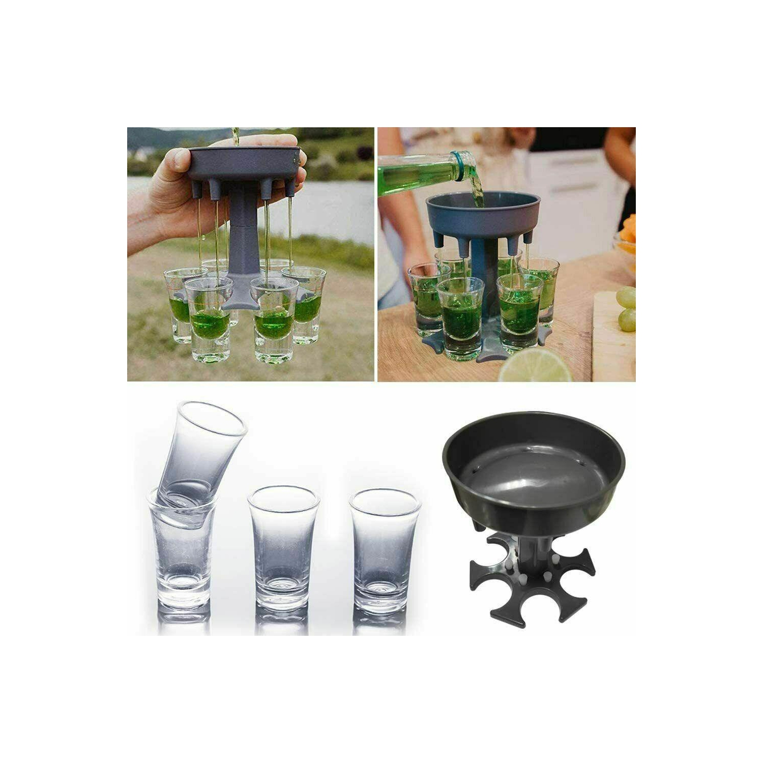 Distributeur de verres à 6 verres à liqueur porte-bouteilles de vin pour remplir les boissons