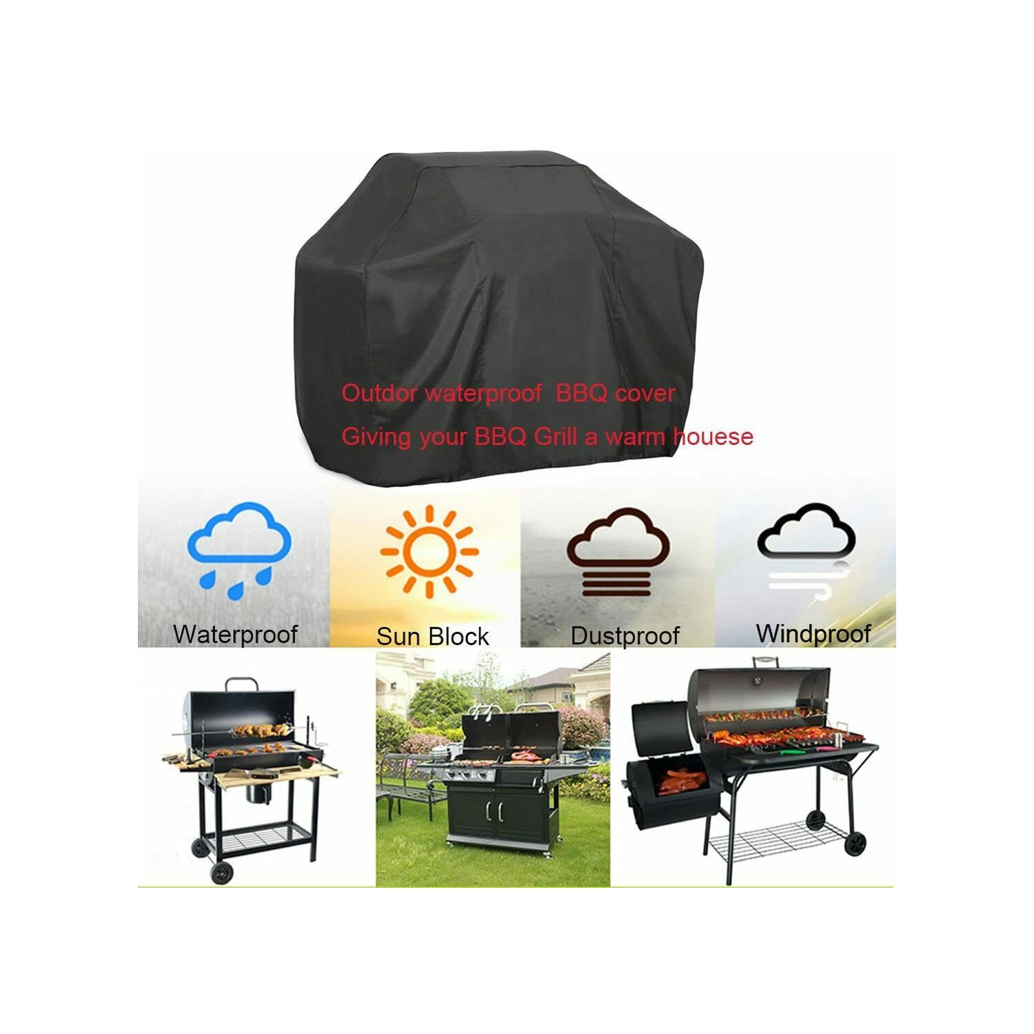 Housse de barbecue au gaz de 57&nbsp;po pour barbecue étanche, protection robuste, extérieur, CA