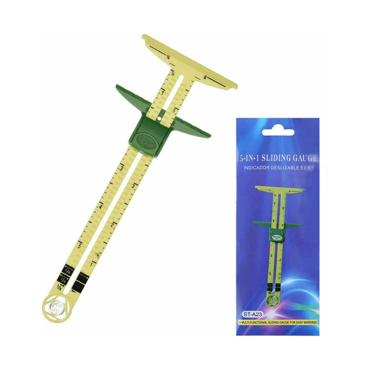 Outil de couture à jauge coulissante 5-en-1 pour marquage de vêtements