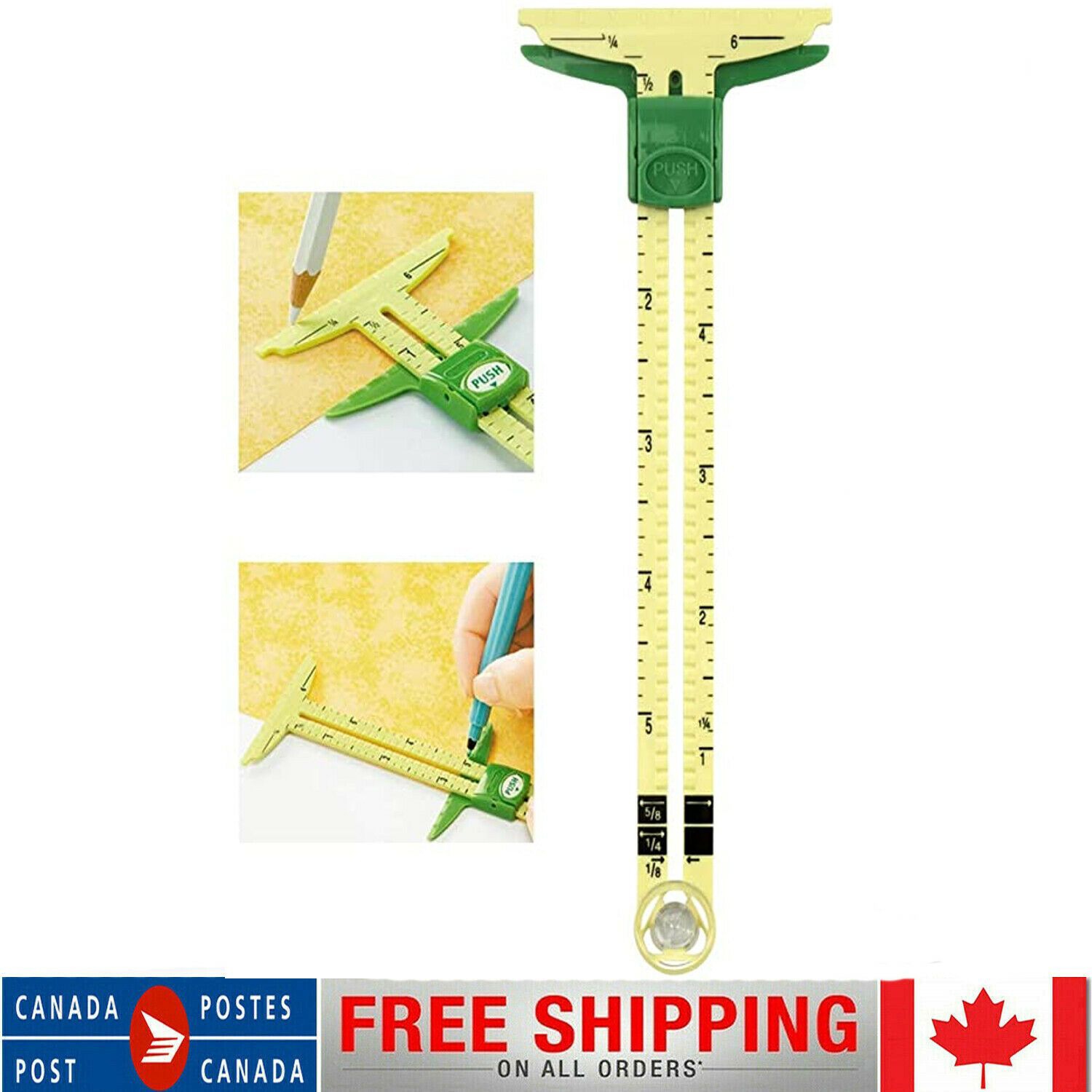 Outil de couture à jauge coulissante 5-en-1 pour marquage de vêtements