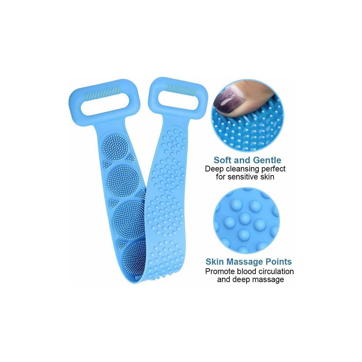 Lengthen Bath Silicone Back Scrubber Shower Body Brush Back Massage Body Clean