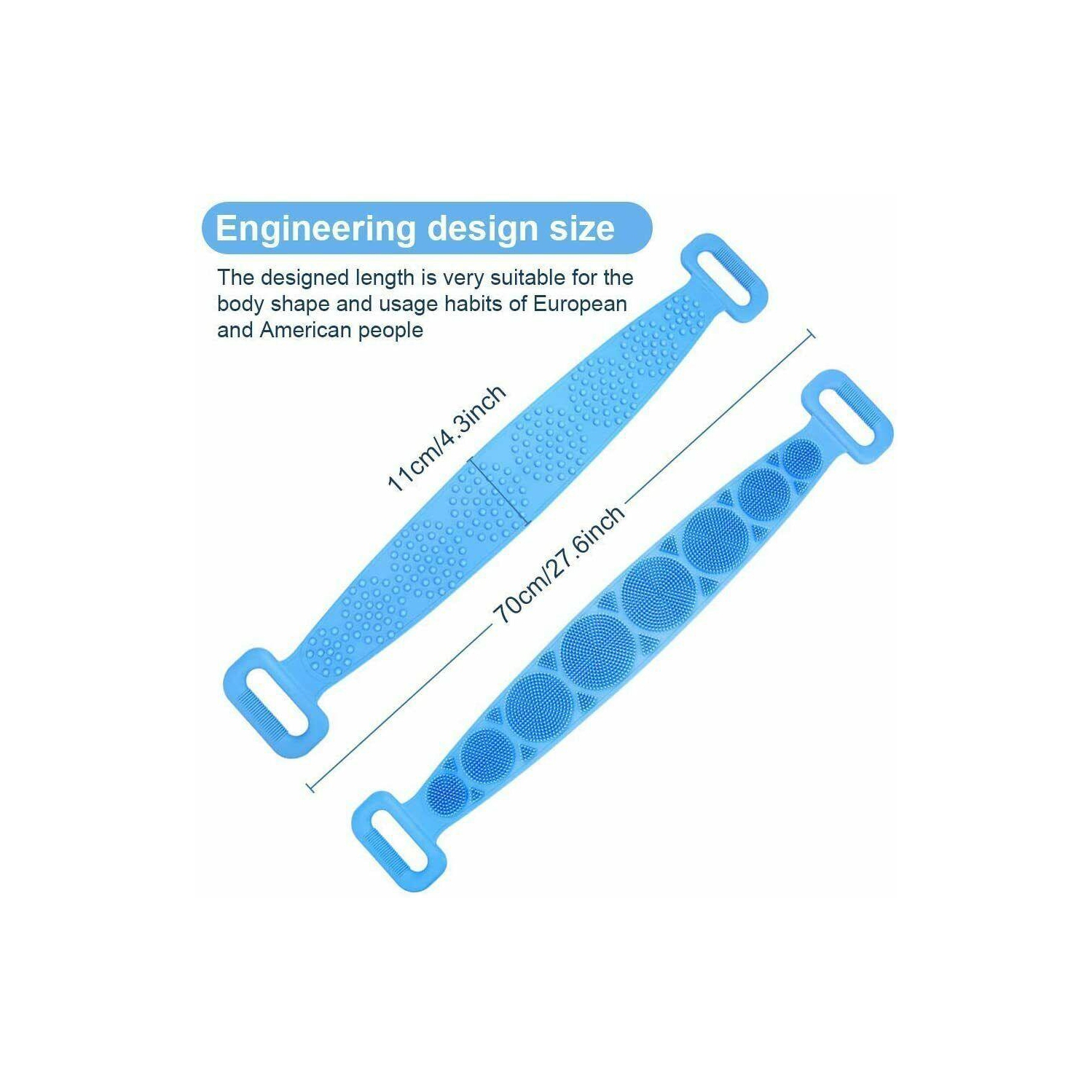 Lengthen Bath Silicone Back Scrubber Shower Body Brush Back Massage Body Clean