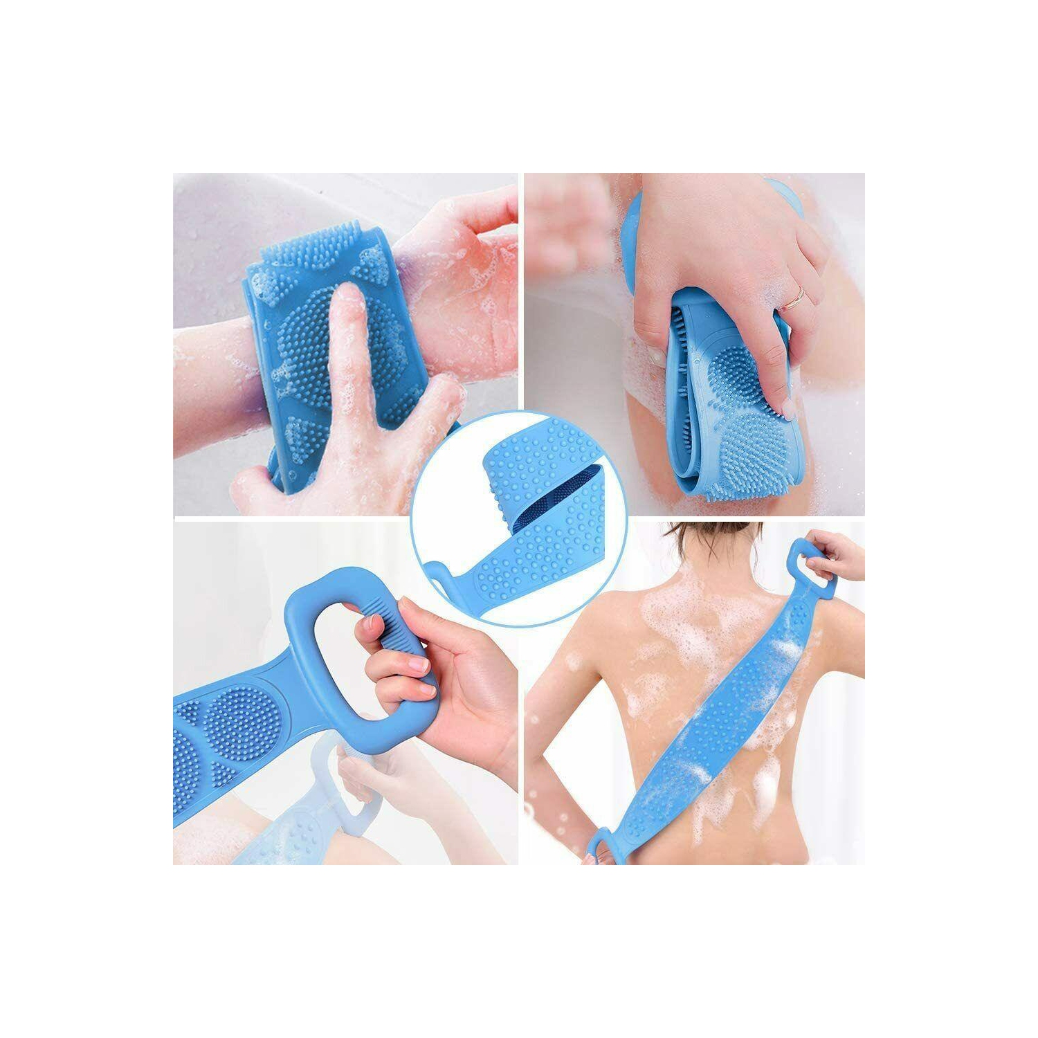 Lengthen Bath Silicone Back Scrubber Shower Body Brush Back Massage Body Clean