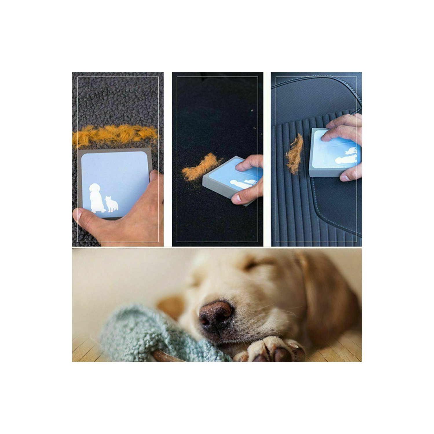 Dog Cat Pet Hair remover Cleaner Carpet Sofa Foam Sponge Fur Remover Reusable
