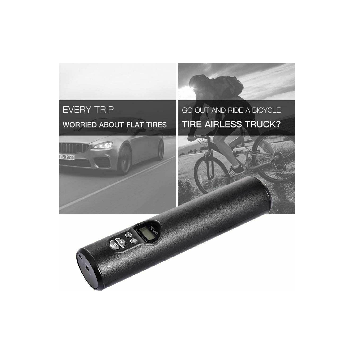 Mini Portable Air Compressor Tire Inflator Hand Held Pump USB Display Air Tyre