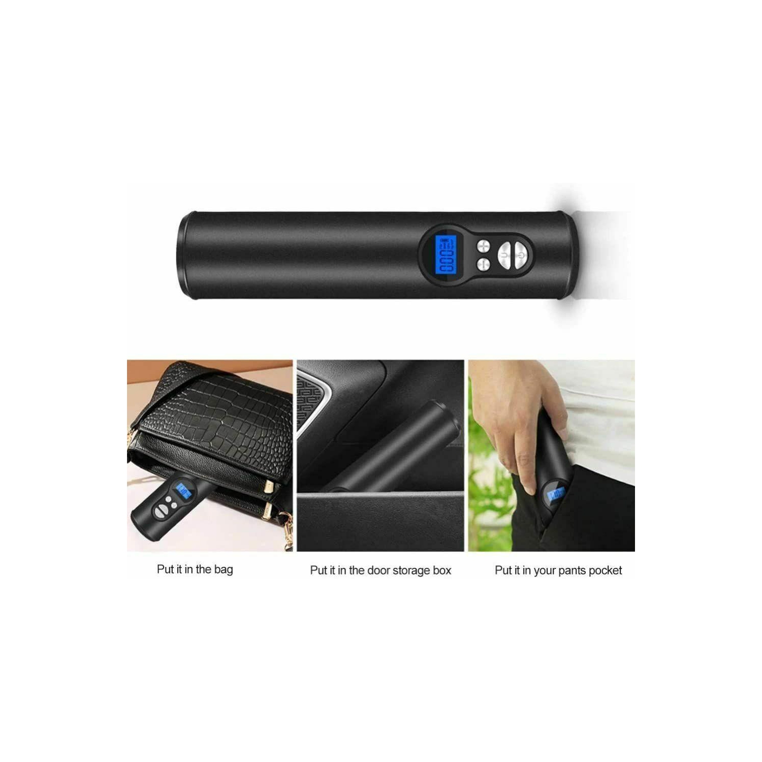 Mini Portable Air Compressor Tire Inflator Hand Held Pump USB Display Air Tyre