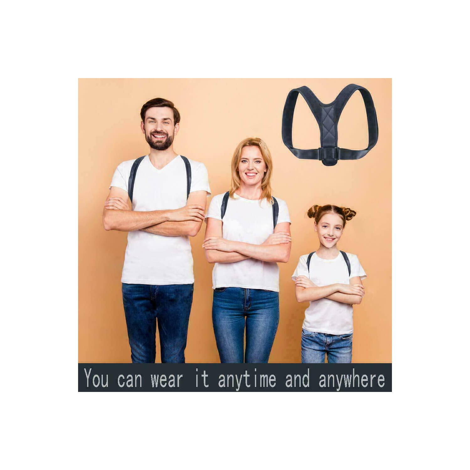 Ceinture réglable pour soutien aux épaules, dos correcteur de posture, pour hommes, CA