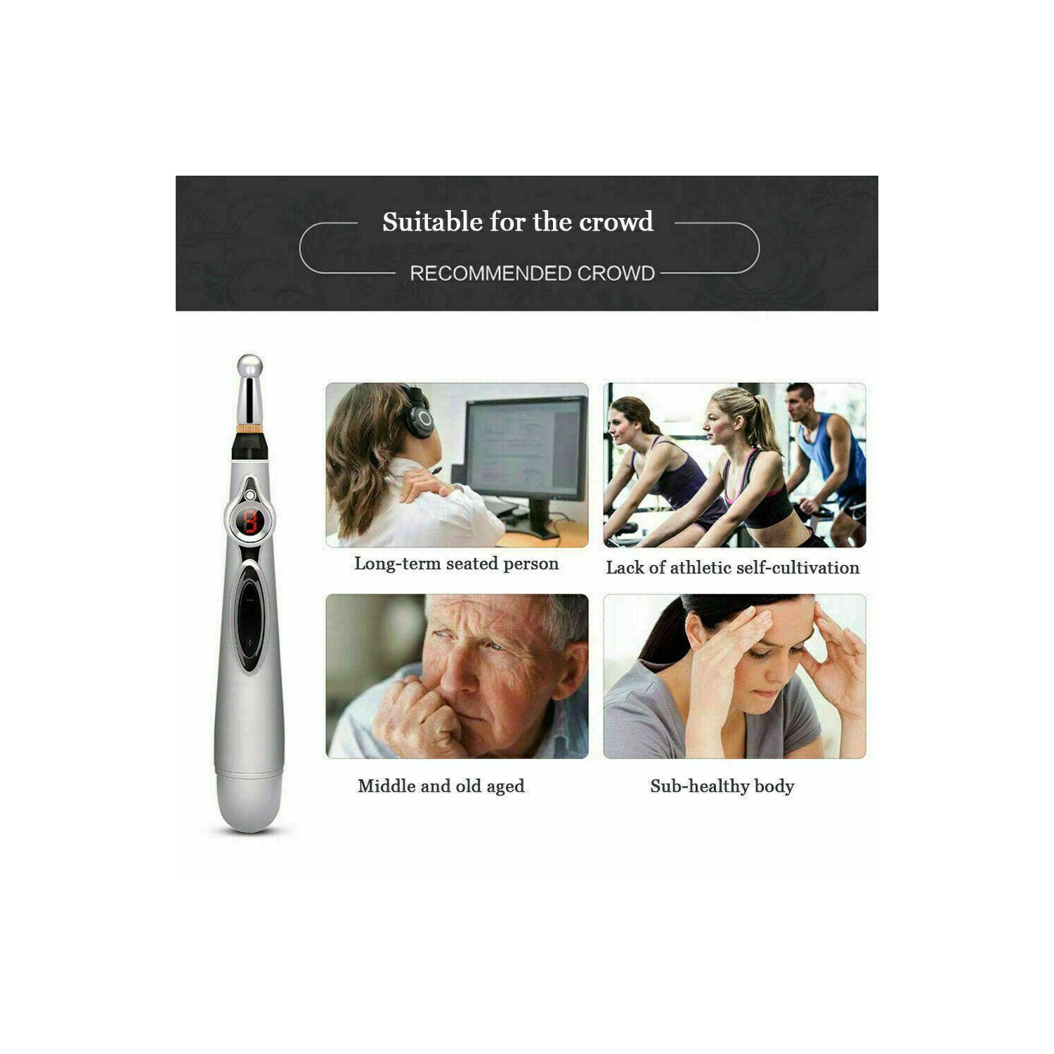 ELECTRONIC ACUPUNCTURE PEN MERIDIAN 5 MASSAGE HEAD PAIN THERAPY RELIEF GIFT