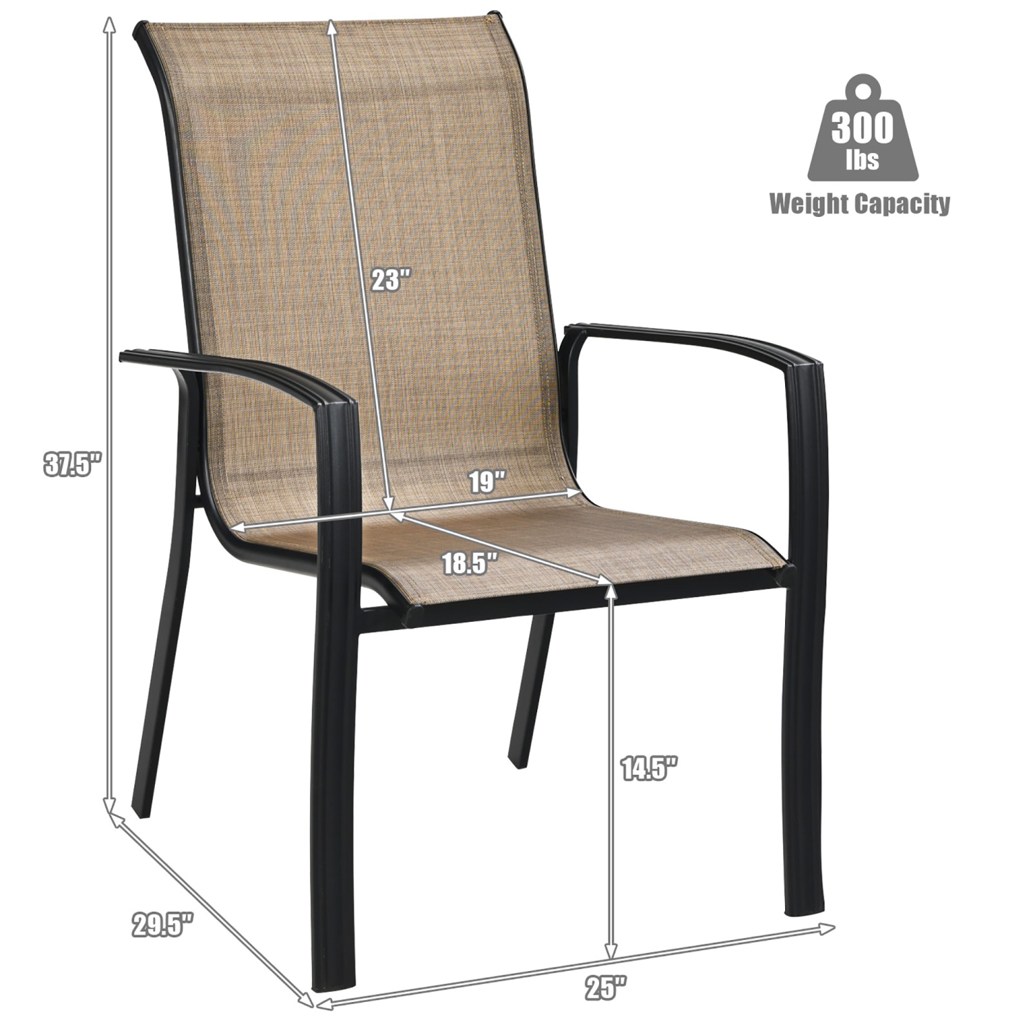 Costway Set of 4 Patio Dining Chair stackable Camping Garden Deck No Assemble