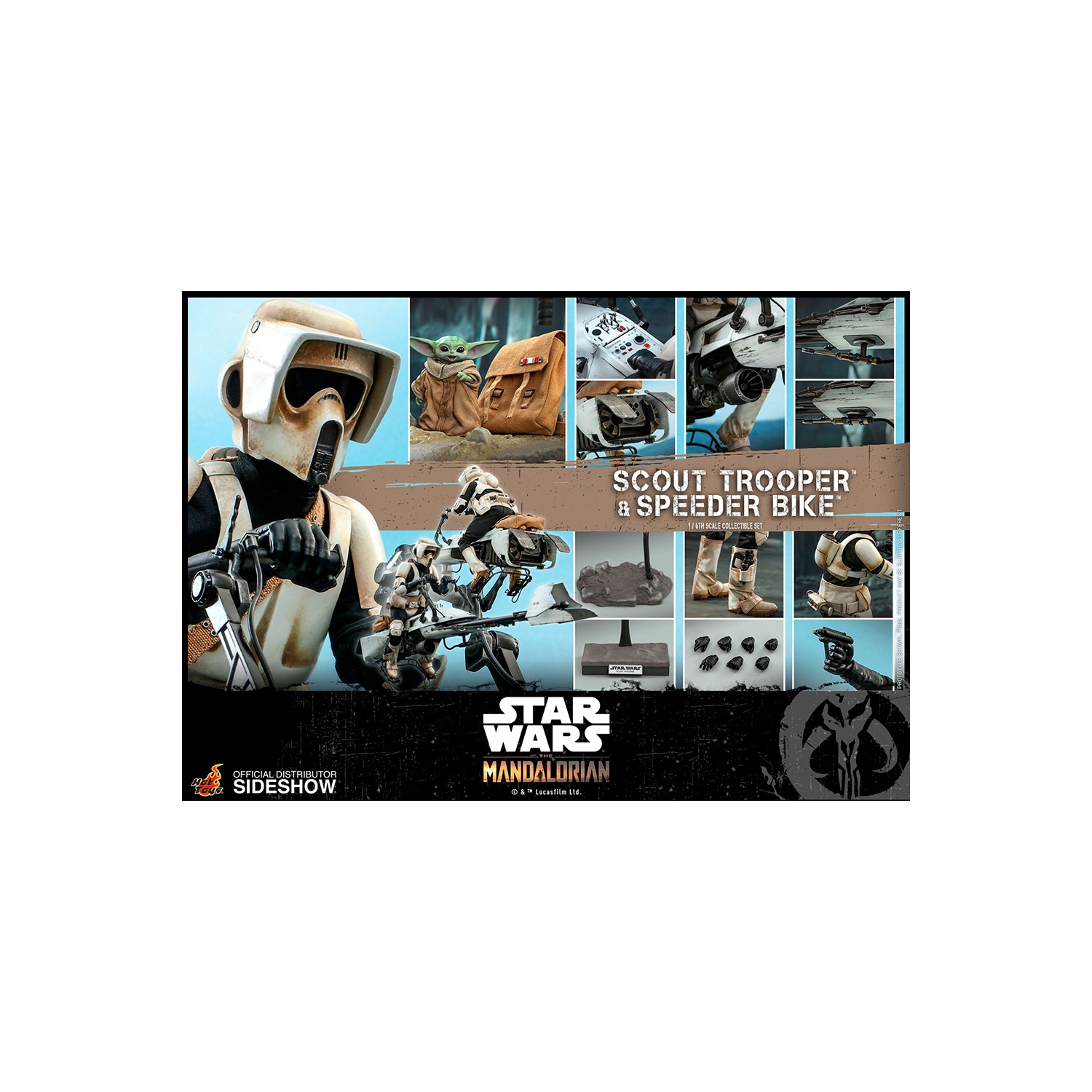 Star Wars The Mandalorian 12 Inch Action Figure 1/6 Scale Series - Scout Trooper and Speeder Bike Hot Toys 906340