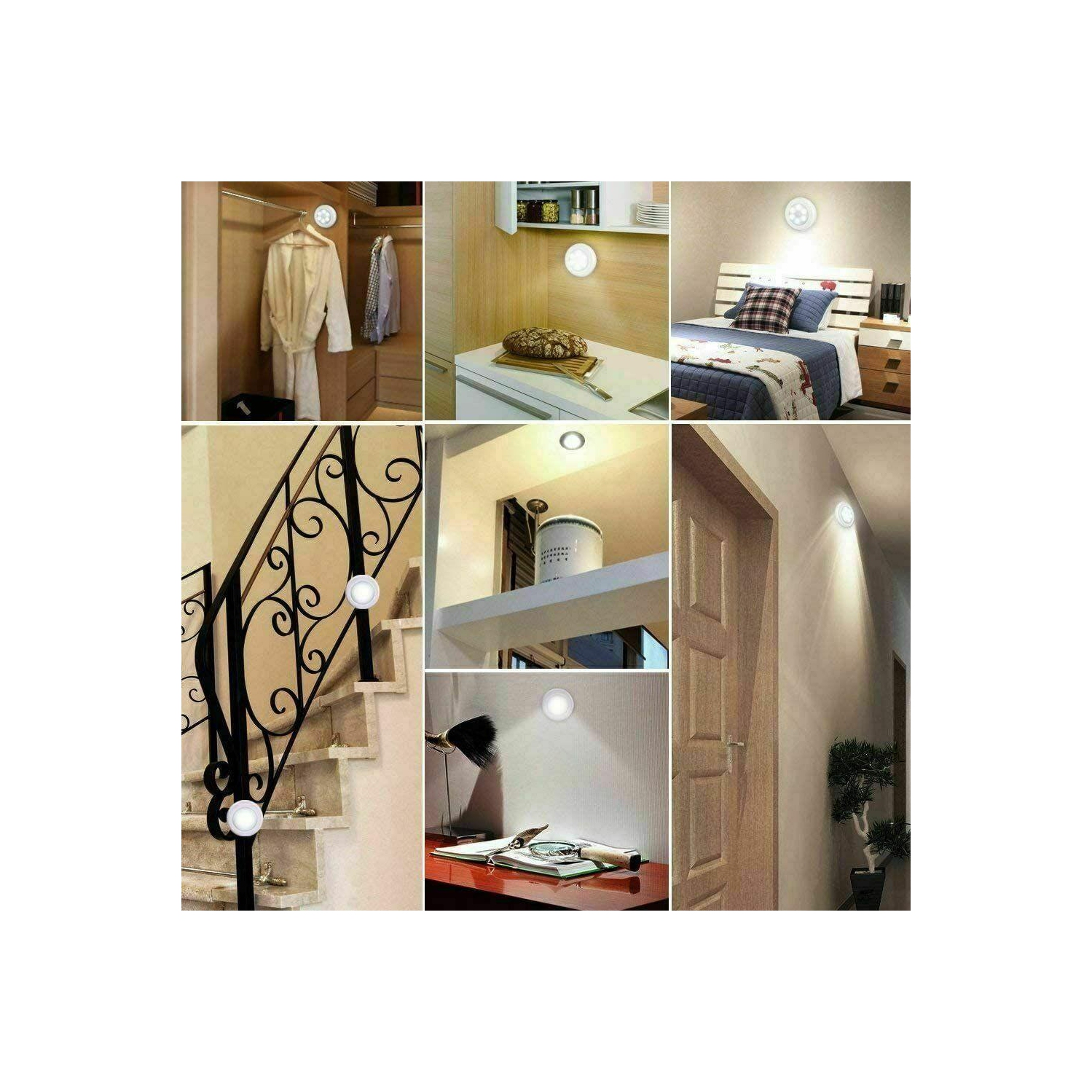 2PCS Motion Indoor Wall light with 6 LED Lights Inside Motion Sensor Night Light