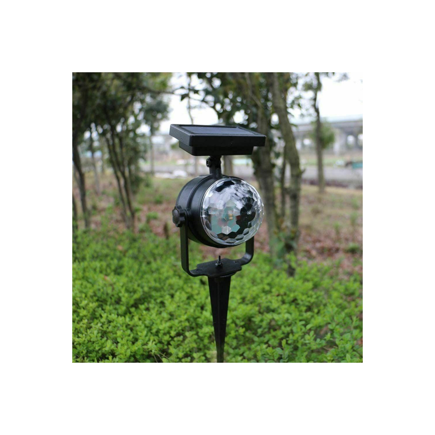 Lampe laser solaire de projecteur à DEL rotative colorée et colorée; Lampe de fête de Noël