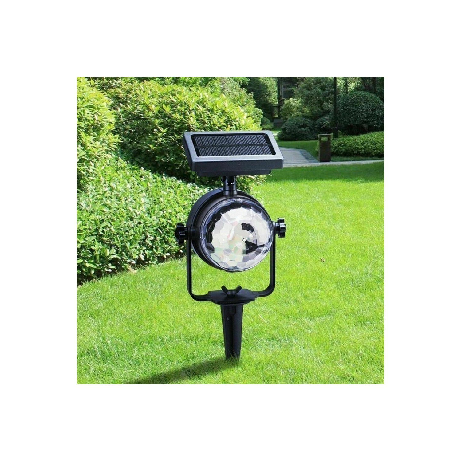 Lampe laser solaire de projecteur à DEL rotative colorée et colorée; Lampe de fête de Noël