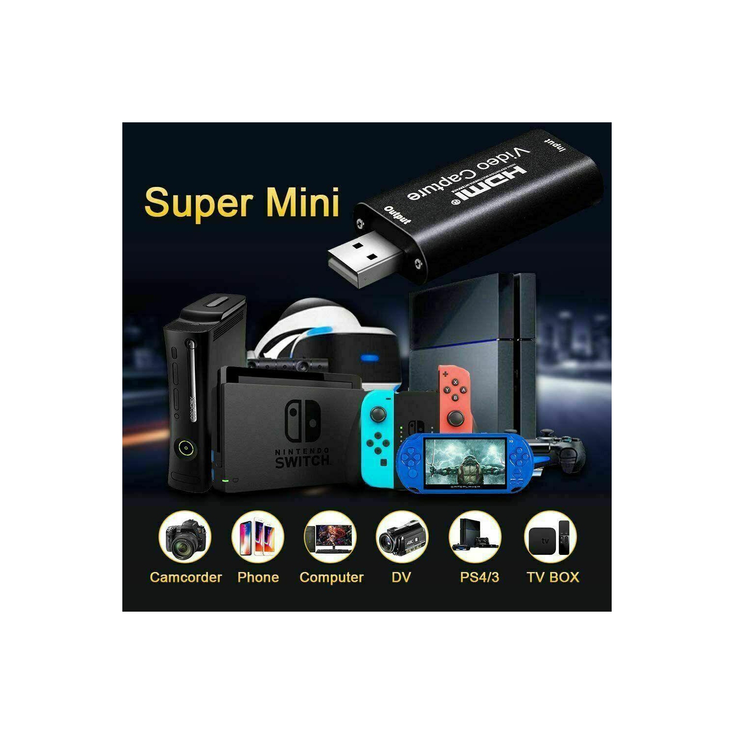 HDMI Video Capture Card USB 3.0 /1080p Recorder Phone Game Video Live Streaming