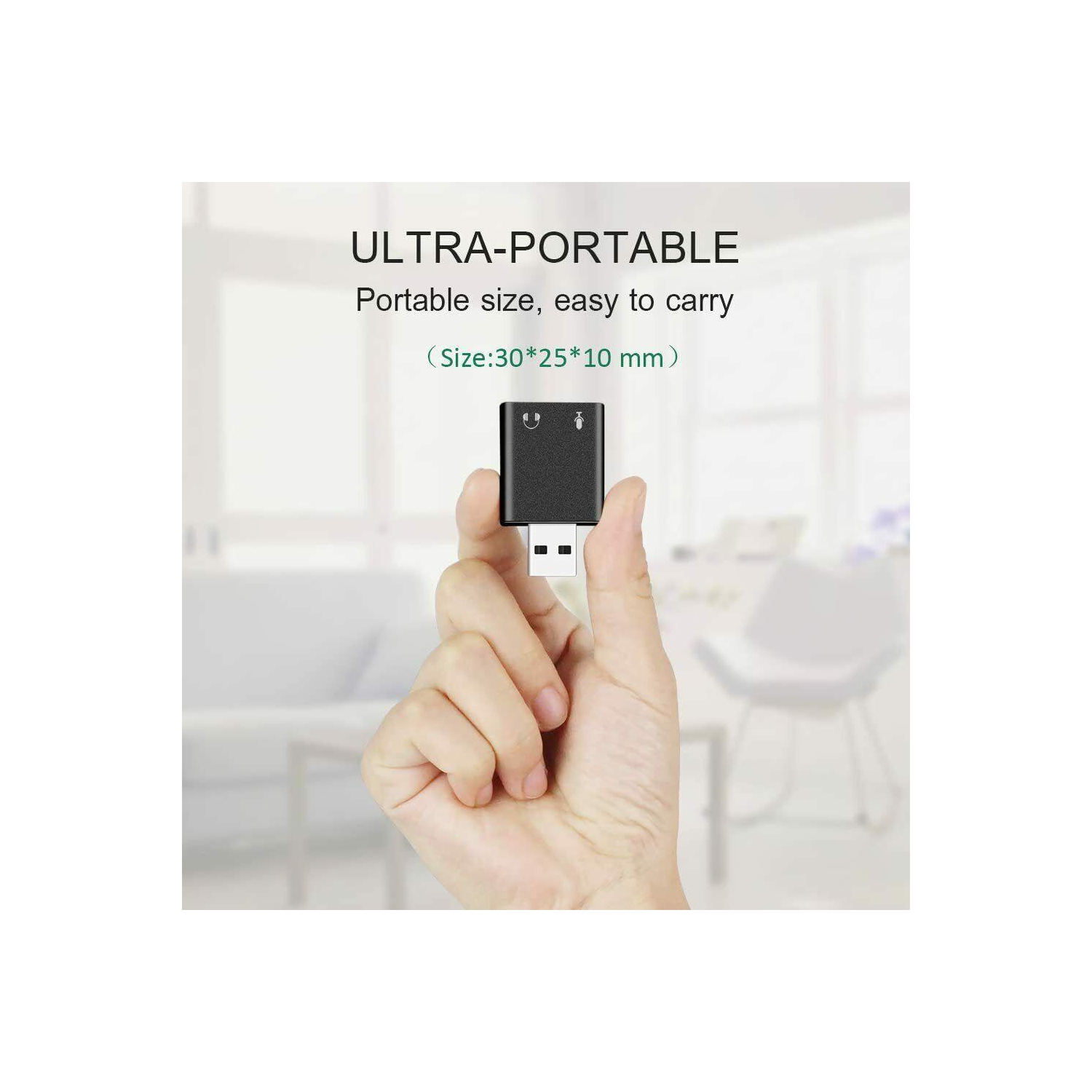 USB 2.0 to 3.5mm mic headphone Jack Stereo Headset Sound Card Audio Adapter CA