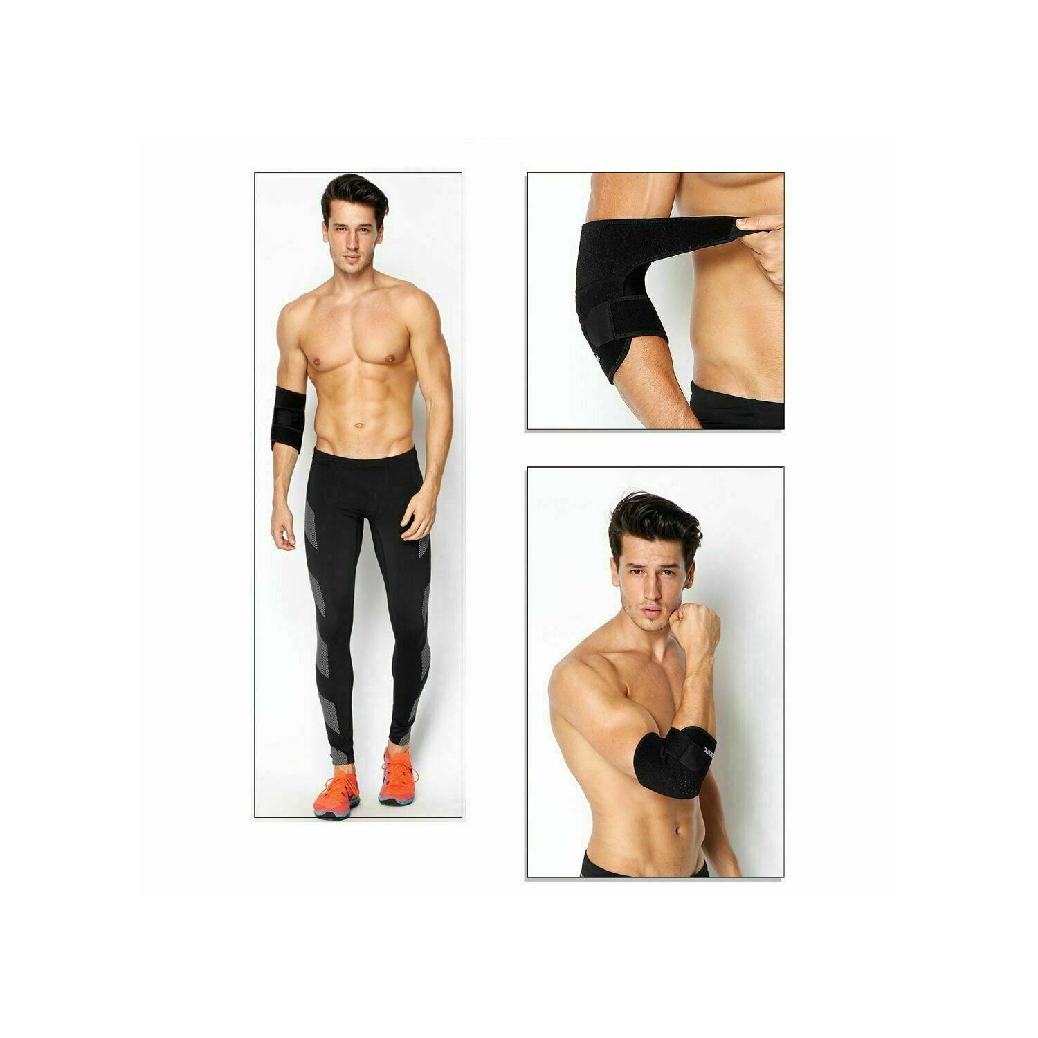 Compression Arm Sleeves Infused Fit Elbow Support Brace Joint Pain Relief Sports