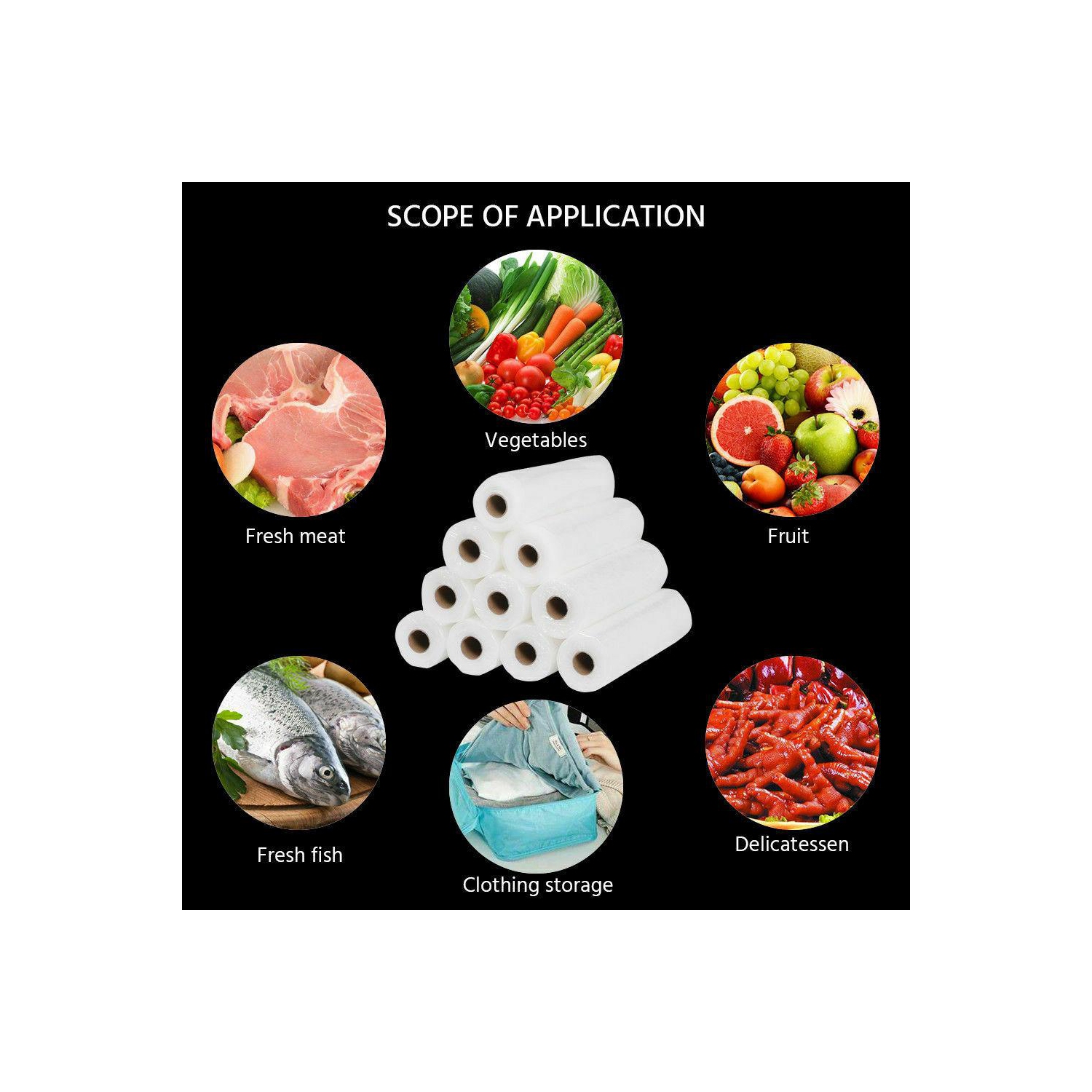 4 X Vacuum Food Sealer Roll kitchen Storage Bag 5 m X 28 cm Heat Grade