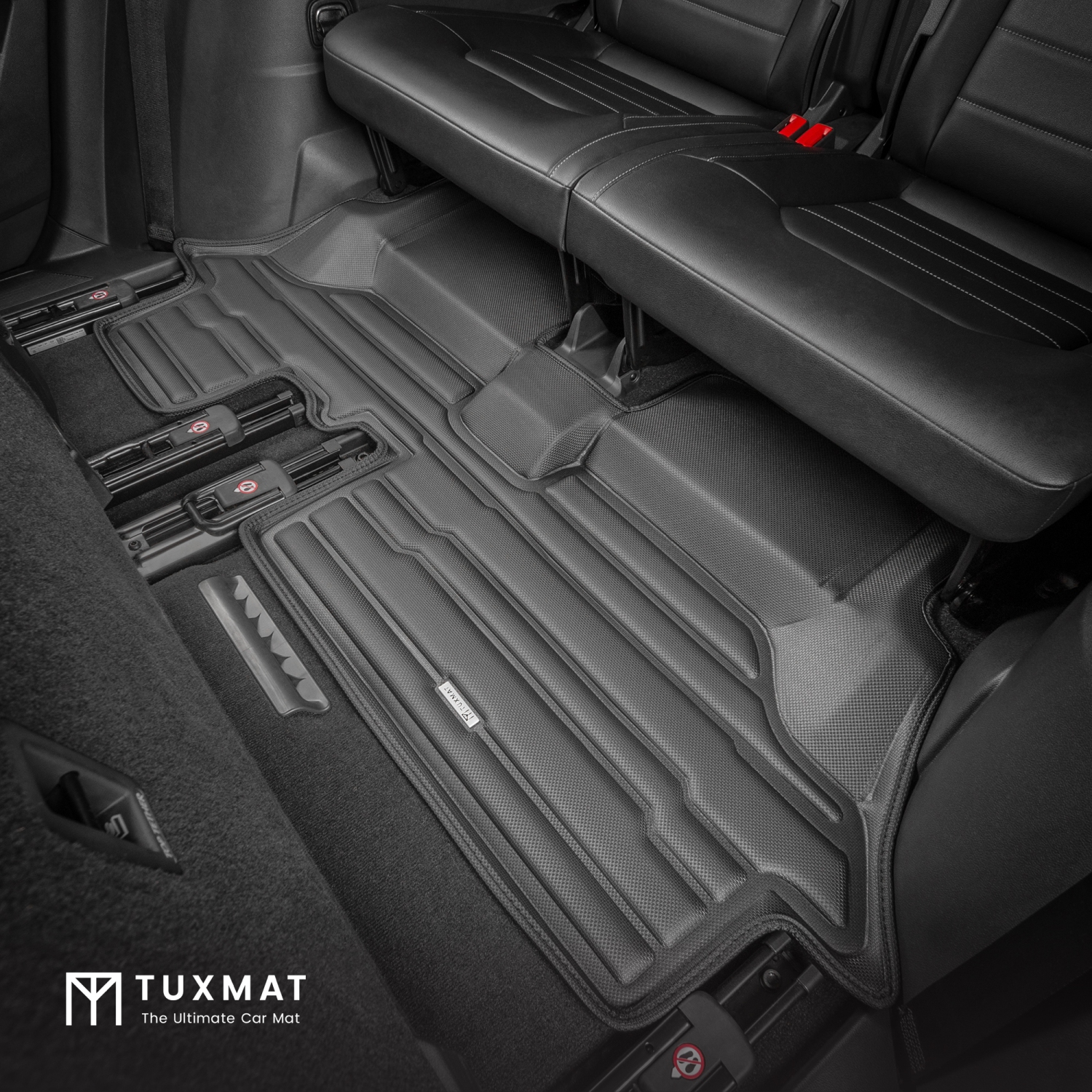 TuxMat - Pour modèles 7 places Atlas 2018-2026 de Volkswagen - Tapis d'auto sur mesure - Couverture maximale, toutes saisons, mesurée au laser - Cet