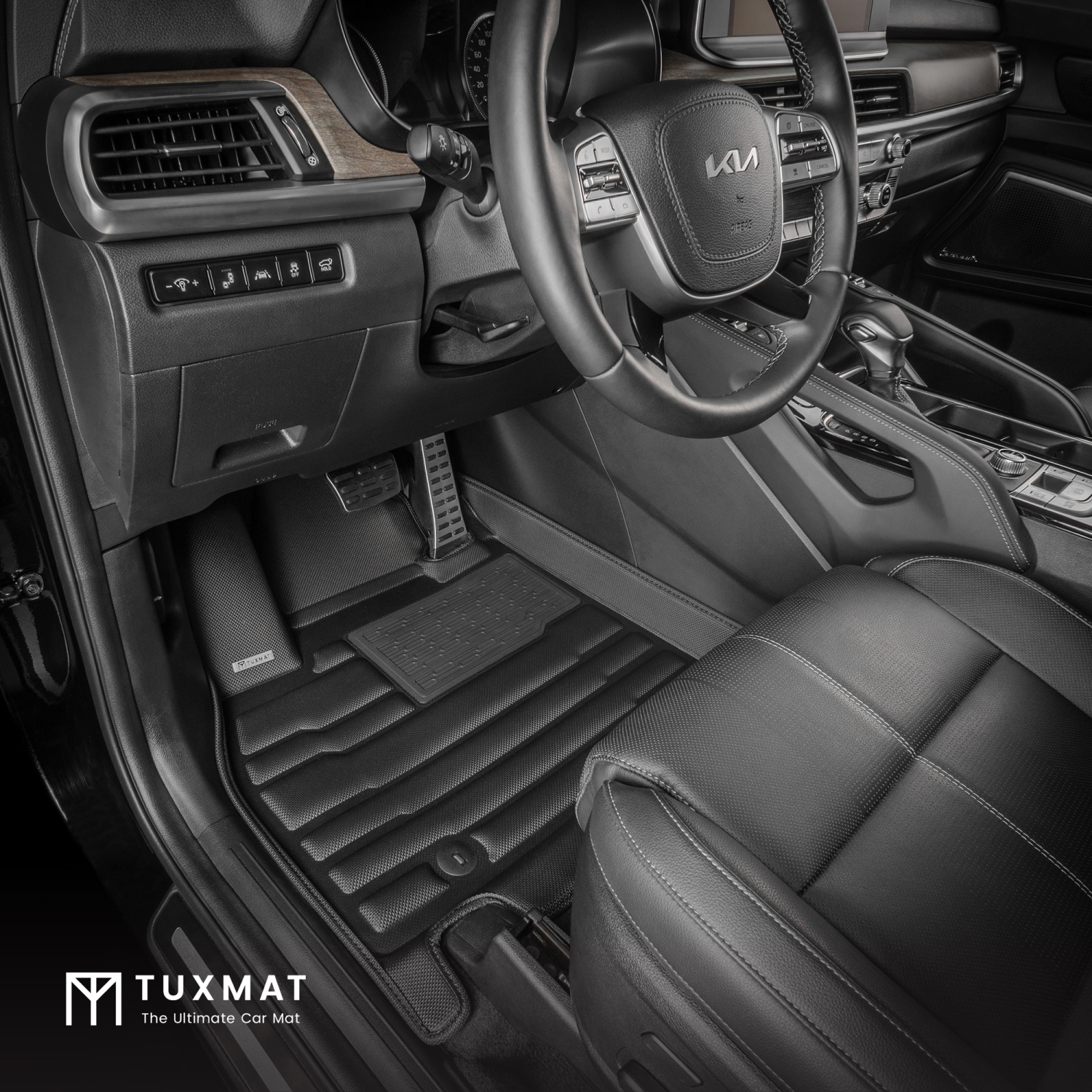 TuxMat - For Kia Telluride 7-Seater 2020-2025 Models - Custom Car Mats - Maximum Coverage, All Weather, Laser Measured - This Full Set Includes 1st,