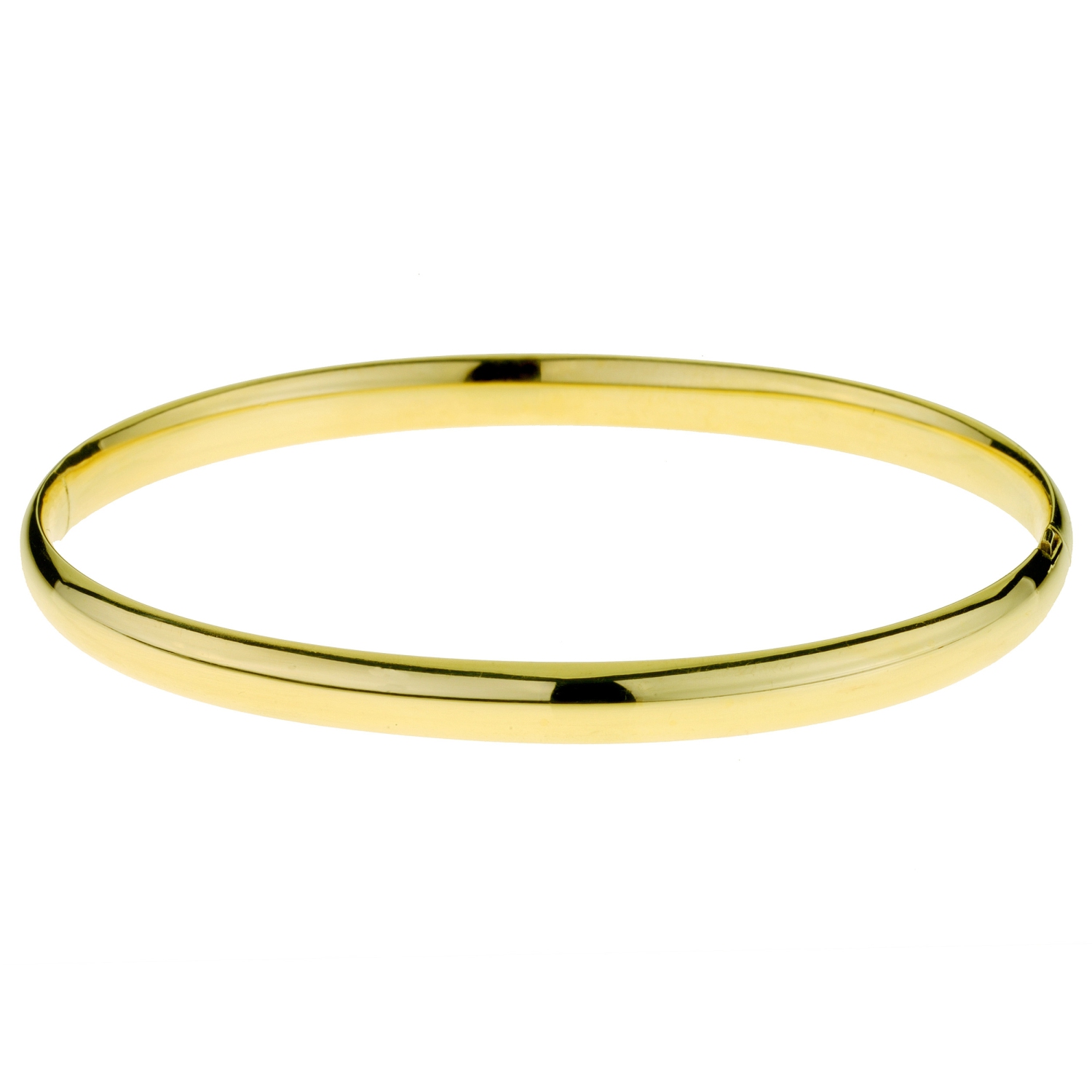High Polish 4.5mm Hinged Bangle in 14K Yellow Gold