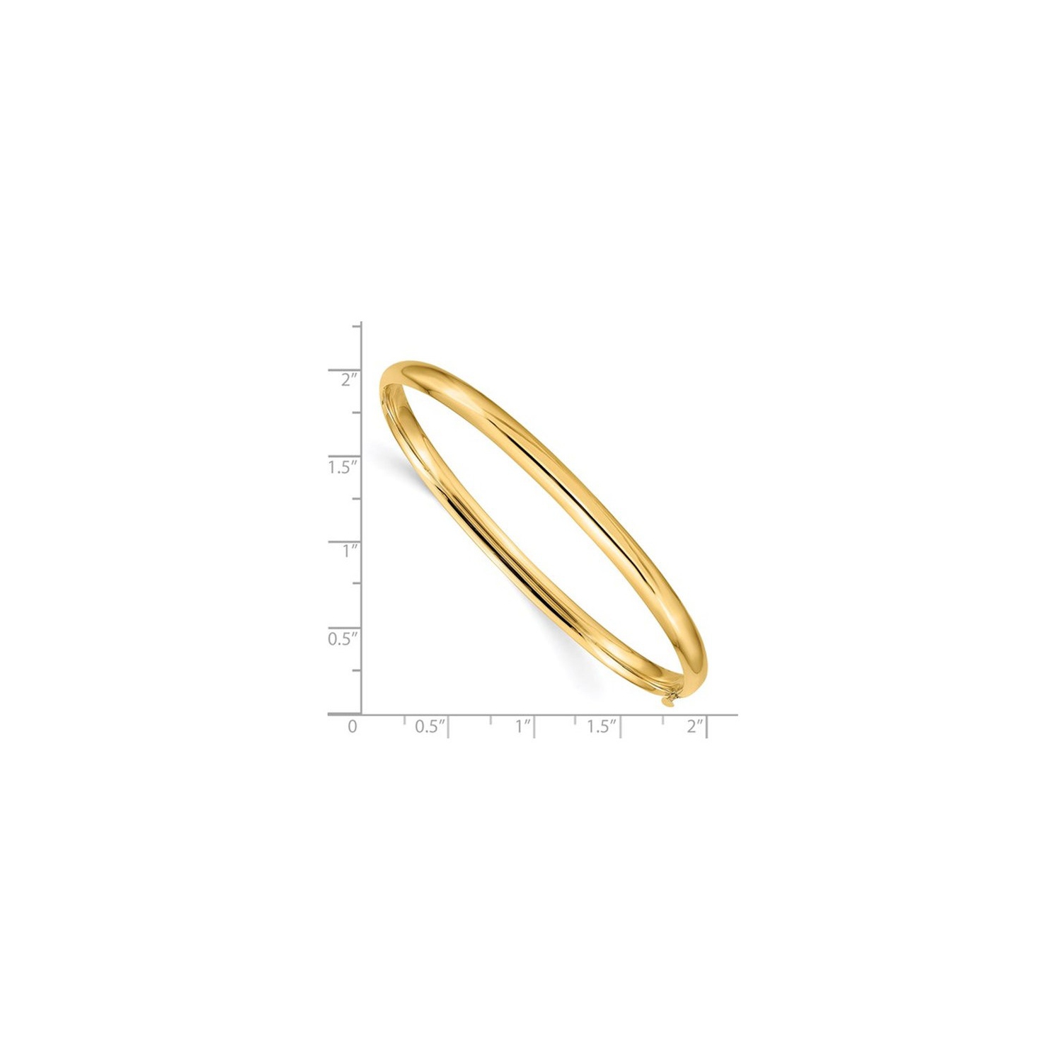 High Polish 4.5mm Hinged Bangle in 14K Yellow Gold