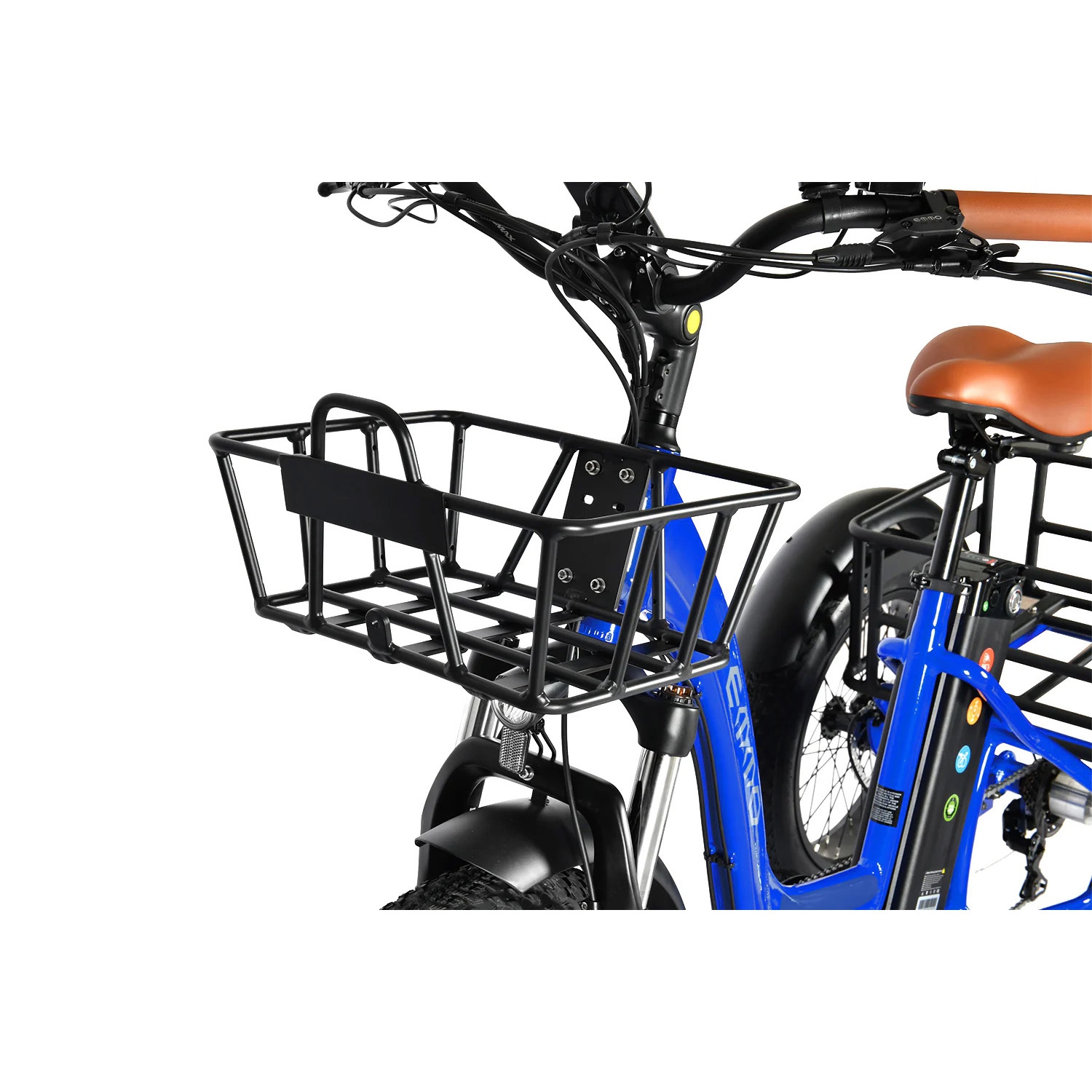 EMMO Trobic Pro Fat Tire Long Range 3 Wheel E-Bike for Adults 48V20Ah Removable Battery- Hydraulic Brakes - Blue - Cargo Baskets